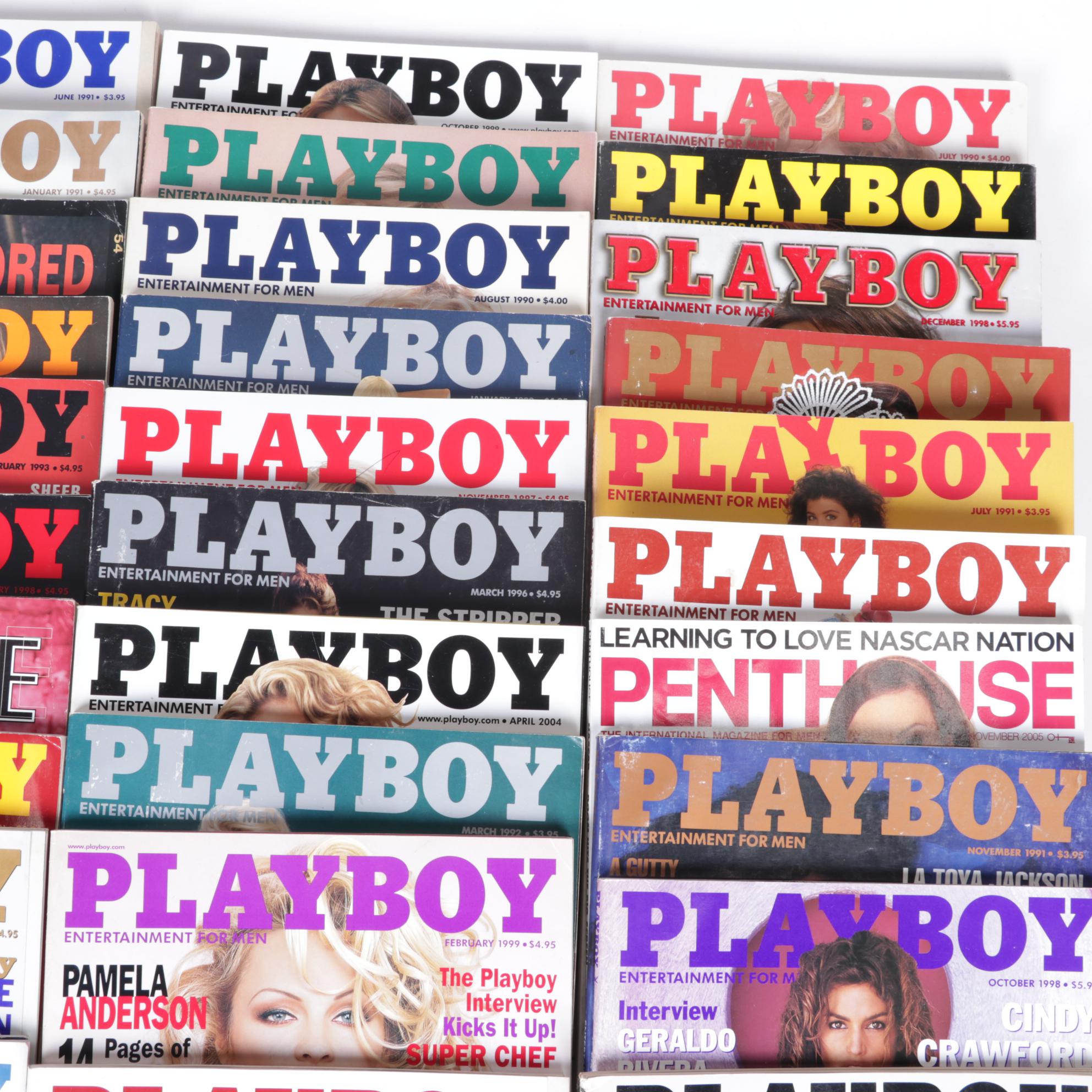 "Playboy" Magazines Featuring Donald Trump, Pamela Anderson, and More, 1990s
