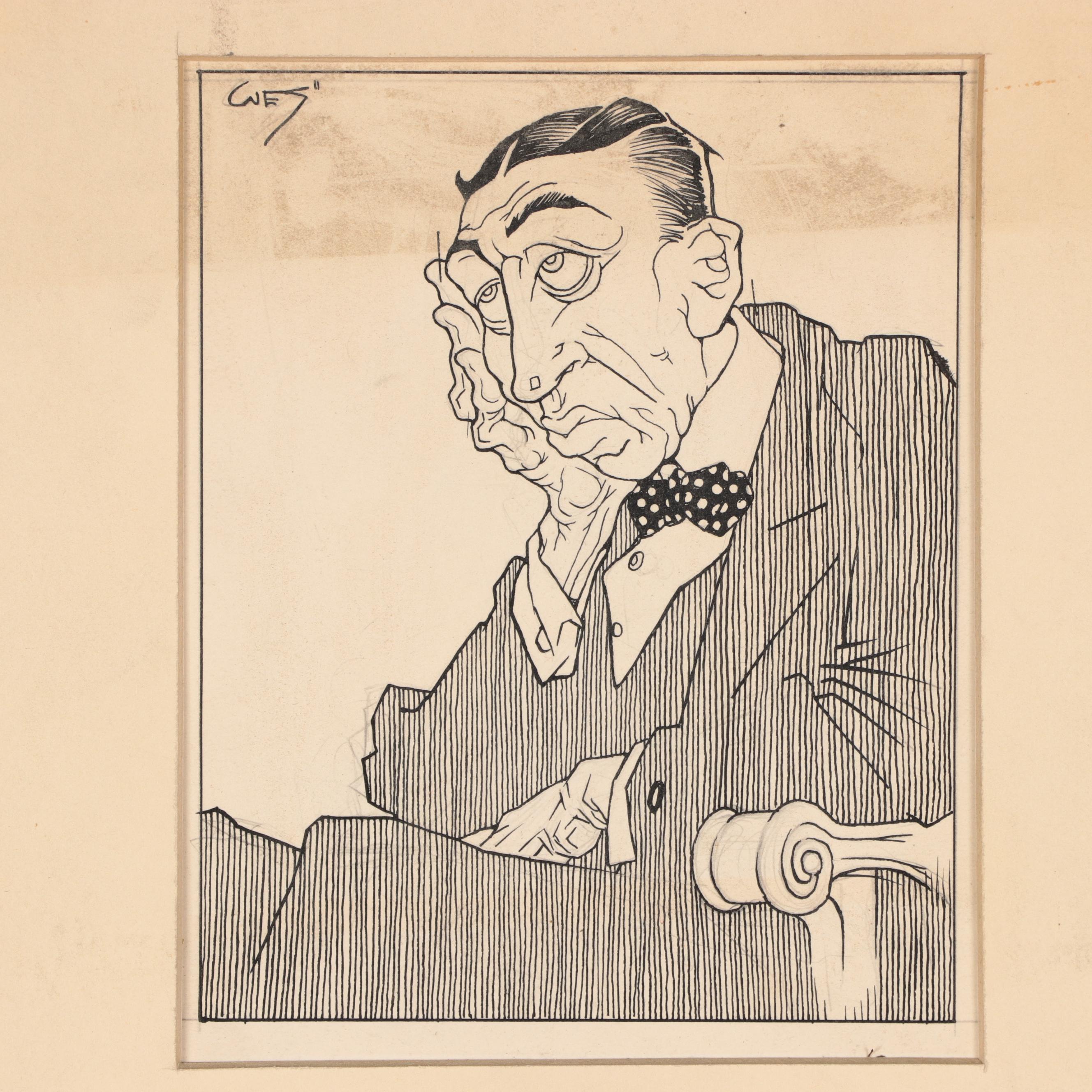 Wallace Smith Pen and Ink Caricature Drawings