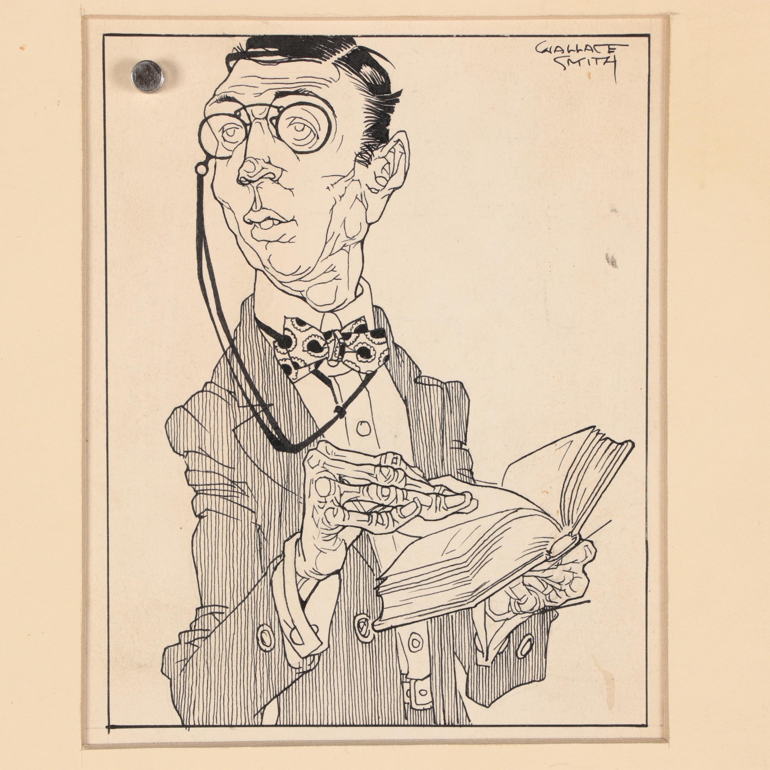 Wallace Smith Pen and Ink Caricature Drawings