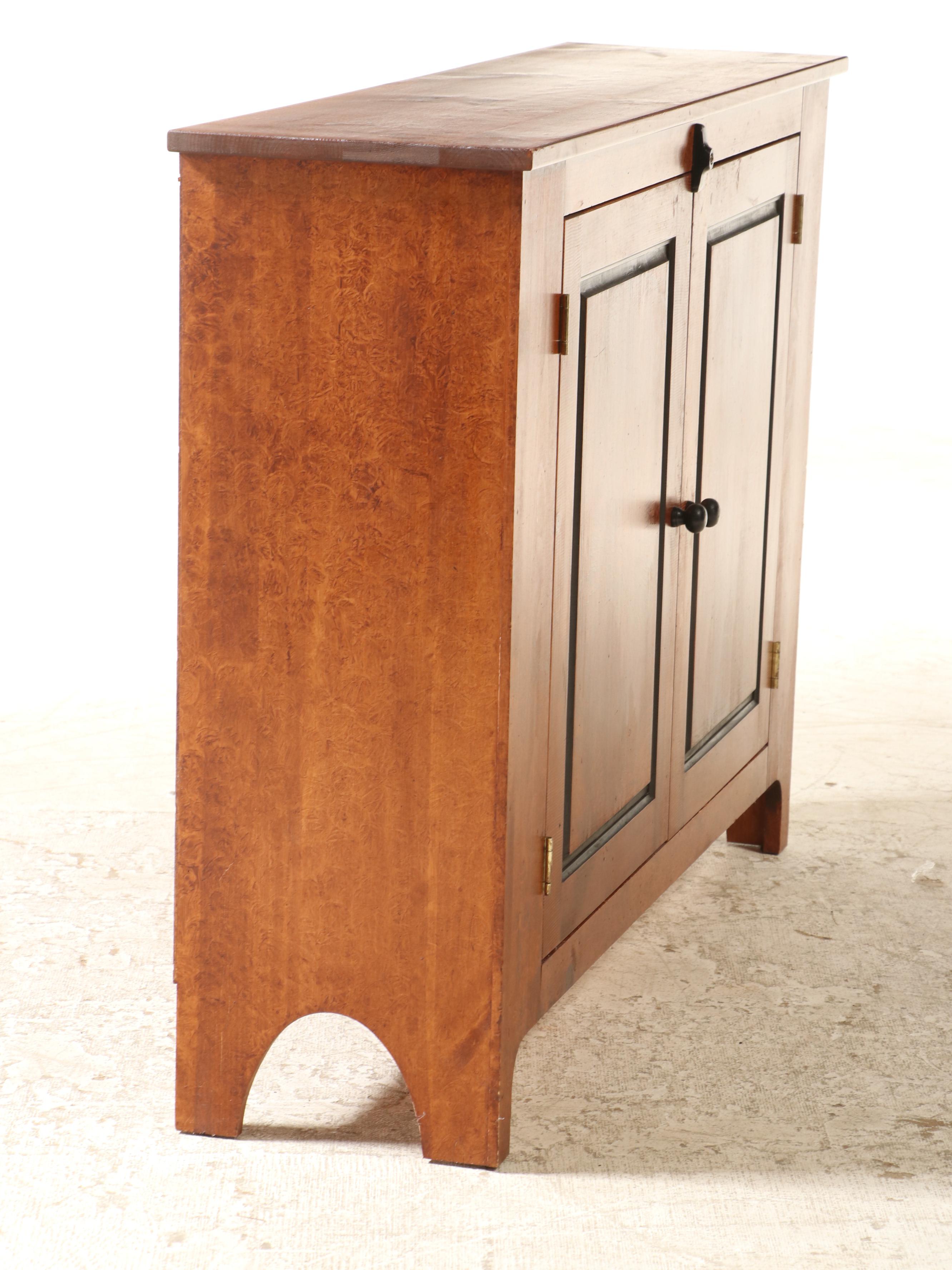 S.J. Bailey & Sons "Mastercraft" Primitive Style Paint-Decorated Pine Cupboard