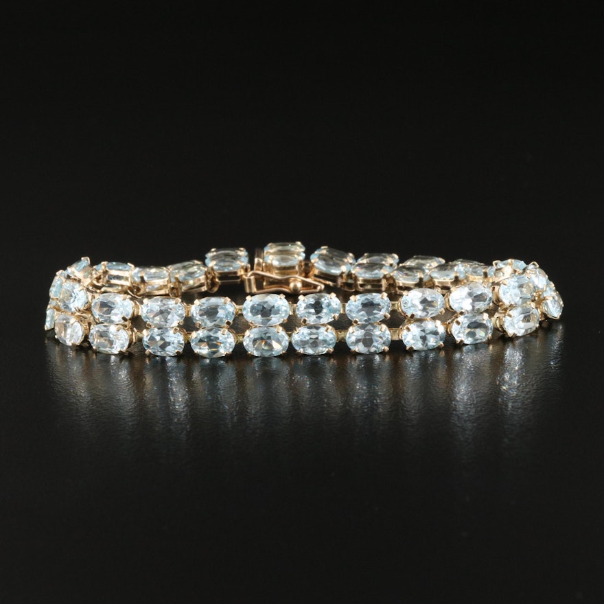 14K Sky Blue Topaz Bracelet