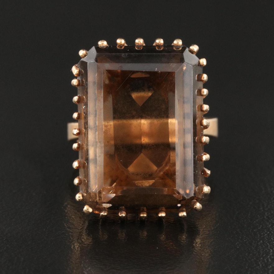 Vintage 10K Smoky Quartz Ring