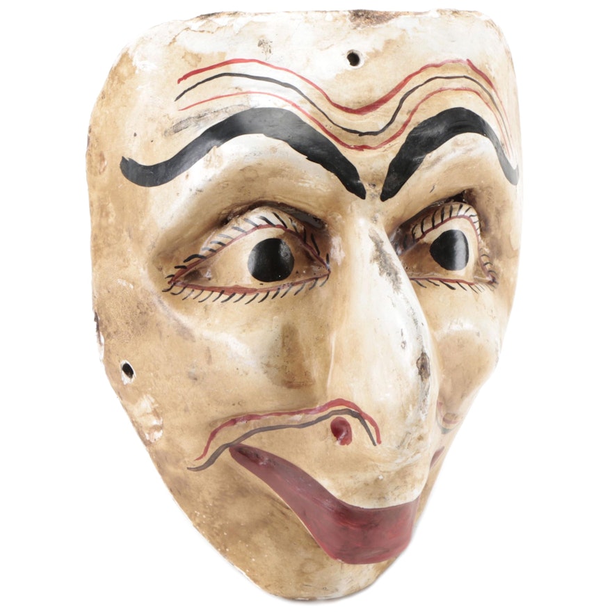 Mexican Folk Art Hand-Crafted Wooden Mask