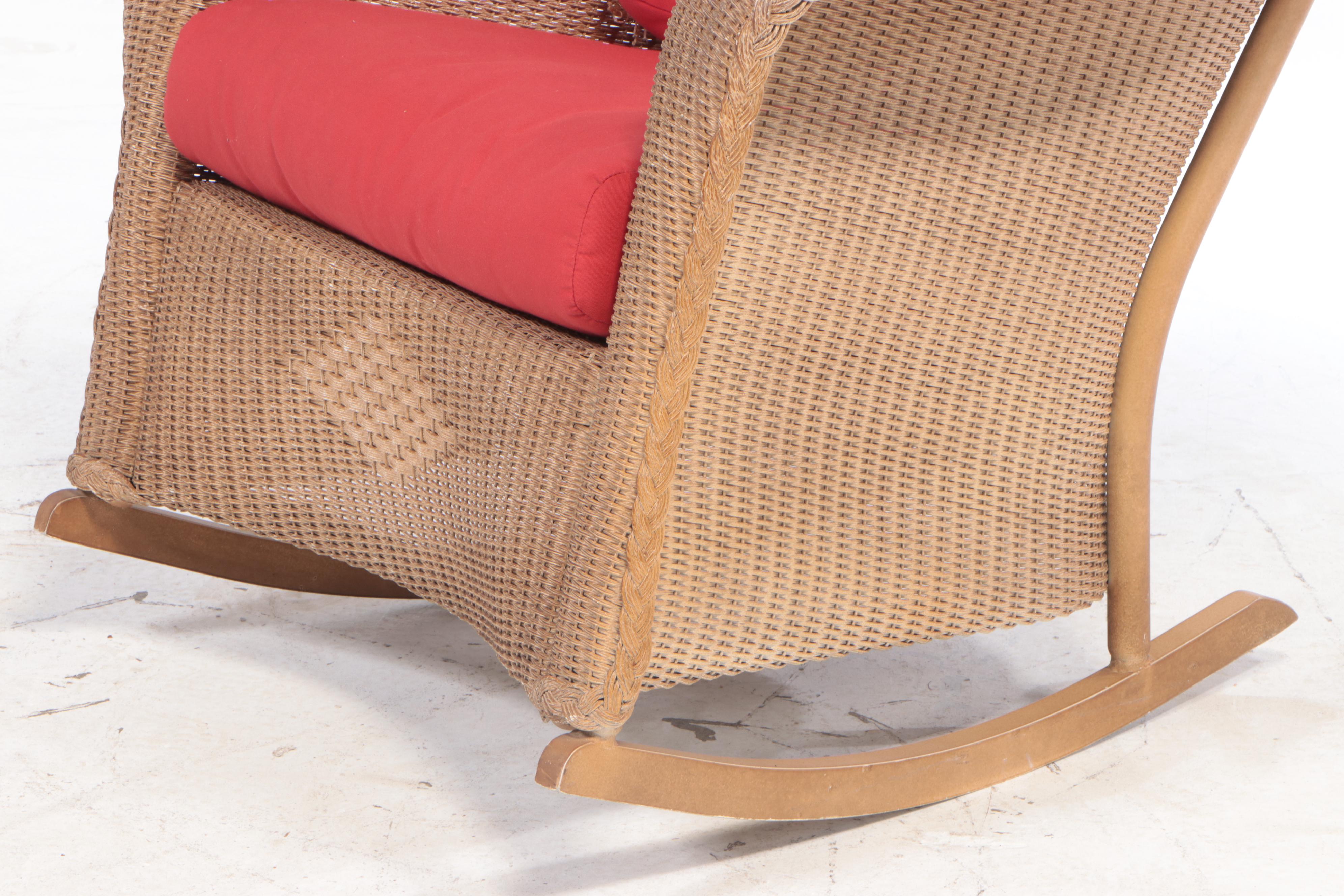 Lloyd/Flanders "Lloyd Loom" All Weather Wicker and Aluminum Rocker