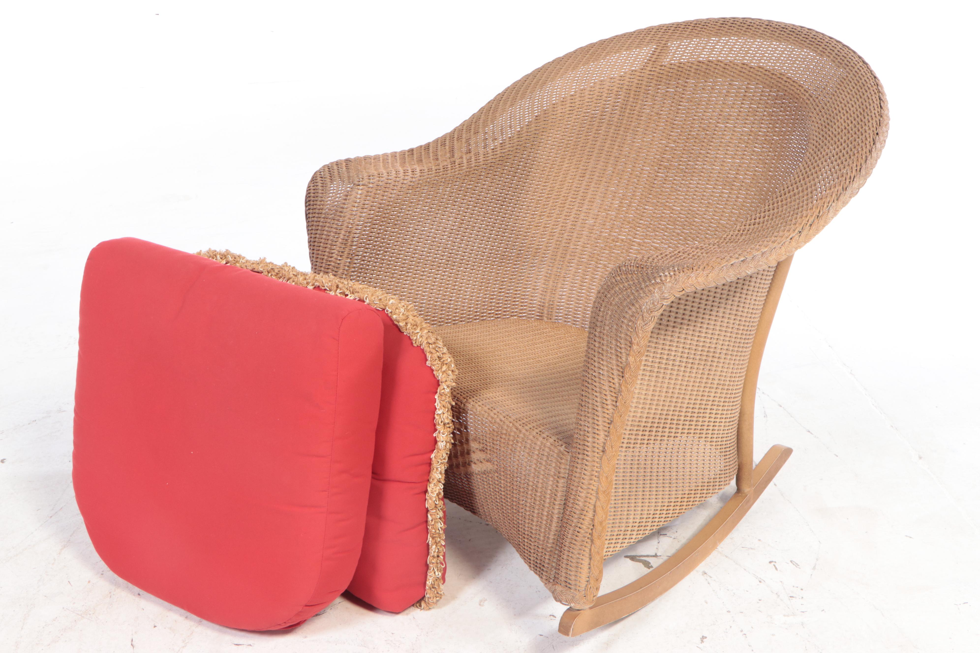 Lloyd/Flanders "Lloyd Loom" All Weather Wicker and Aluminum Rocker