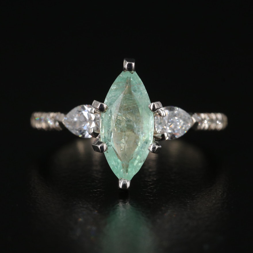 14K 1.03 CTW Paraiba Tourmaline and Diamond Ring GIA Report