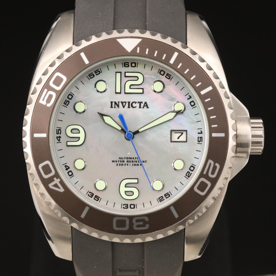 Invicta Pro Diver Mother of Pearl Dial Stainless Steel Automatic Wristwatch