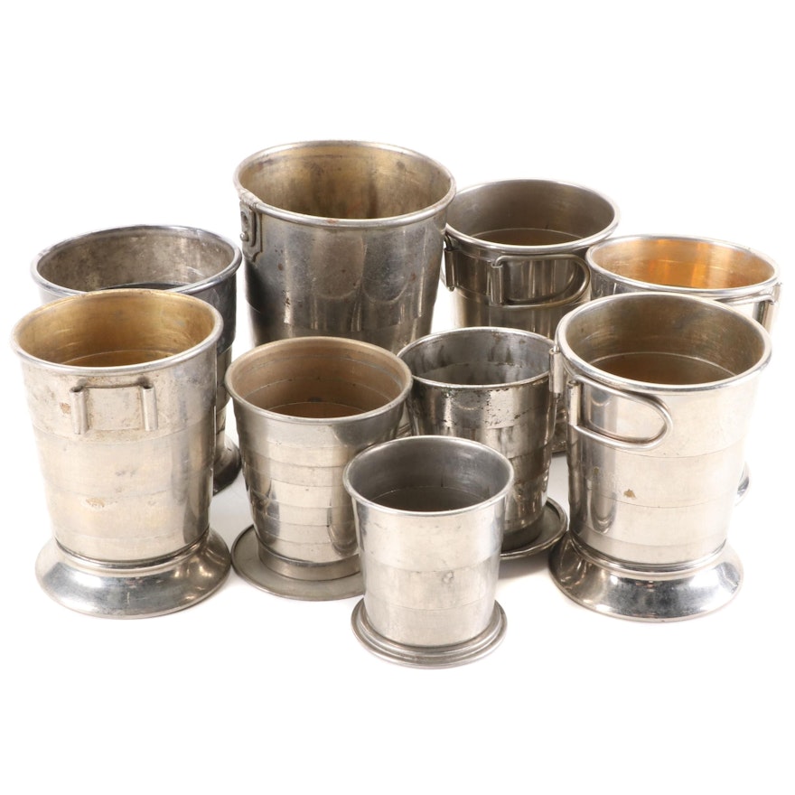 Pairpoint Mfg. Co. and Other Collapsible Silver Plate and Metal Cups