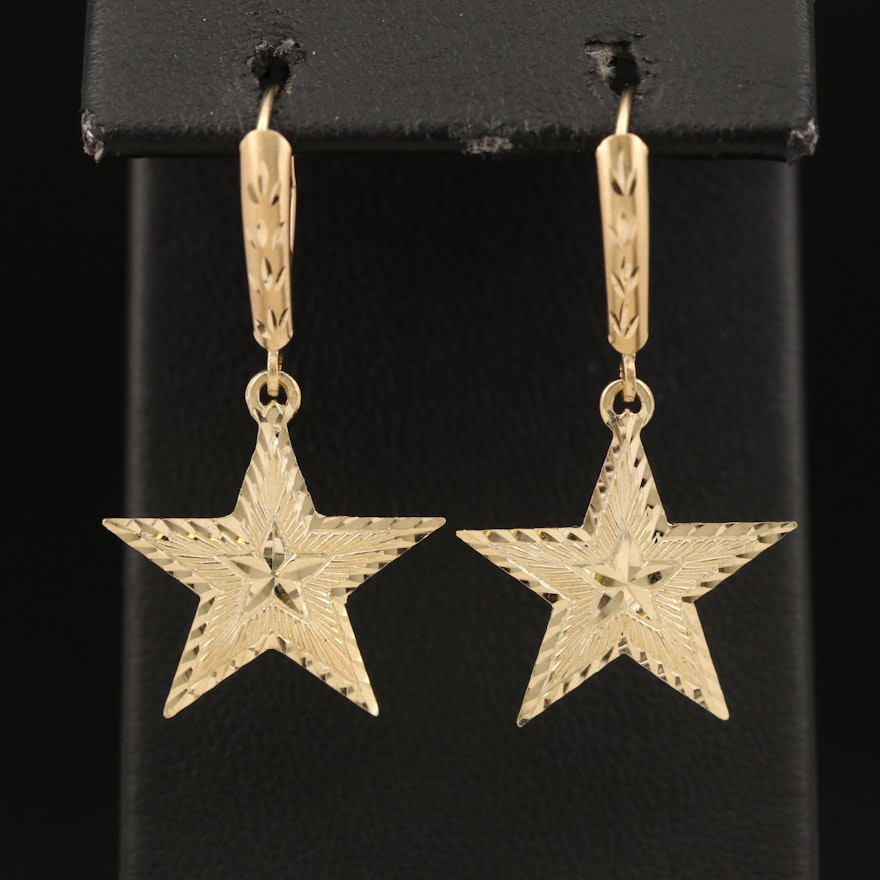 14K Star Earrings