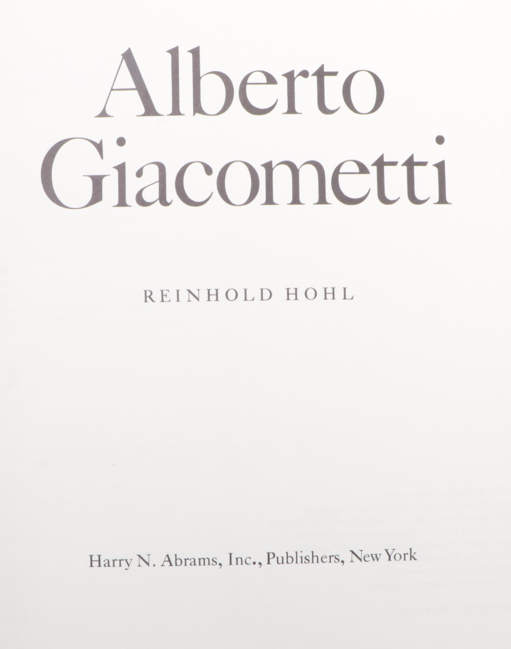 Illustrated "Alberto Giacometti" by Reinhold Hohl, 1971