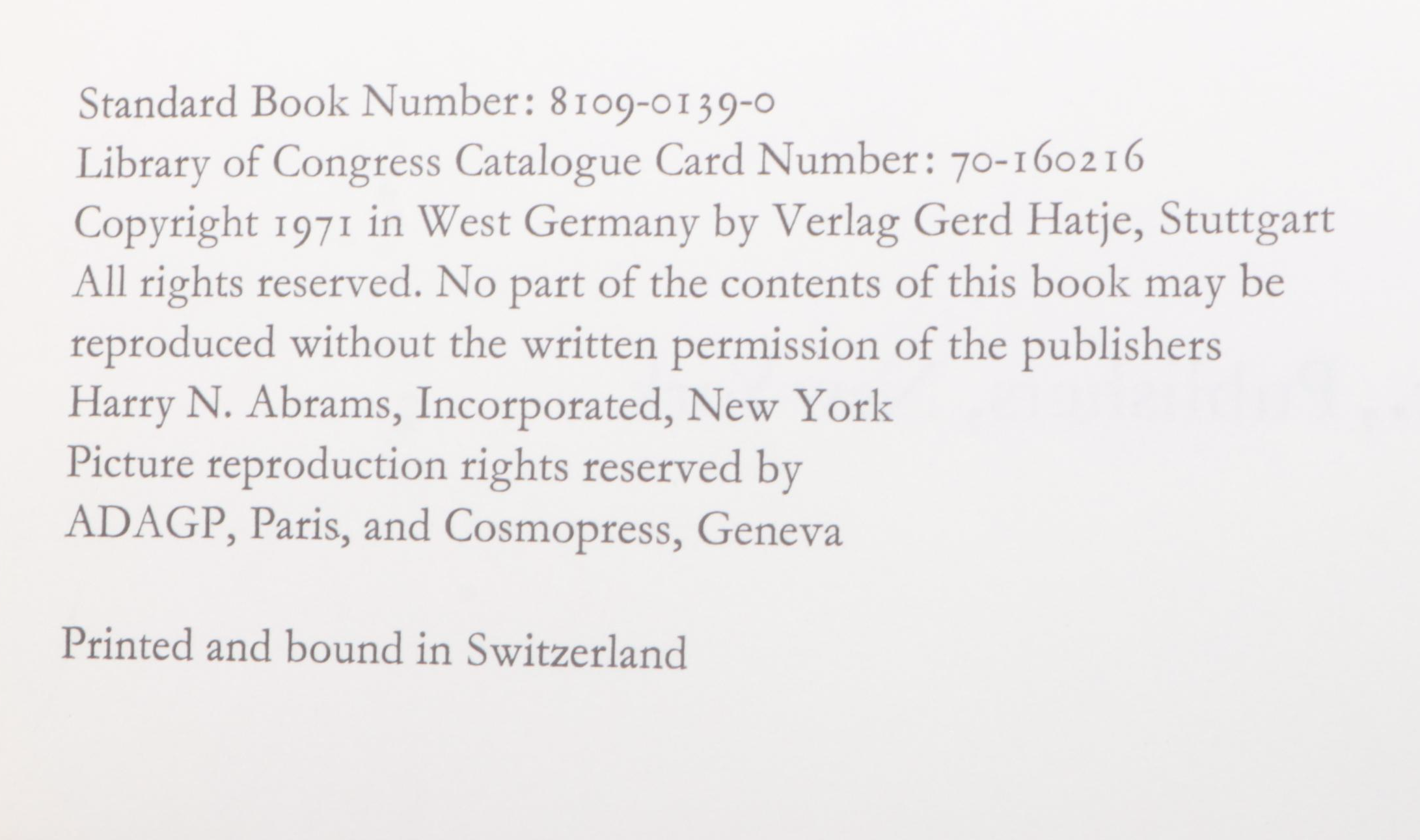 Illustrated "Alberto Giacometti" by Reinhold Hohl, 1971