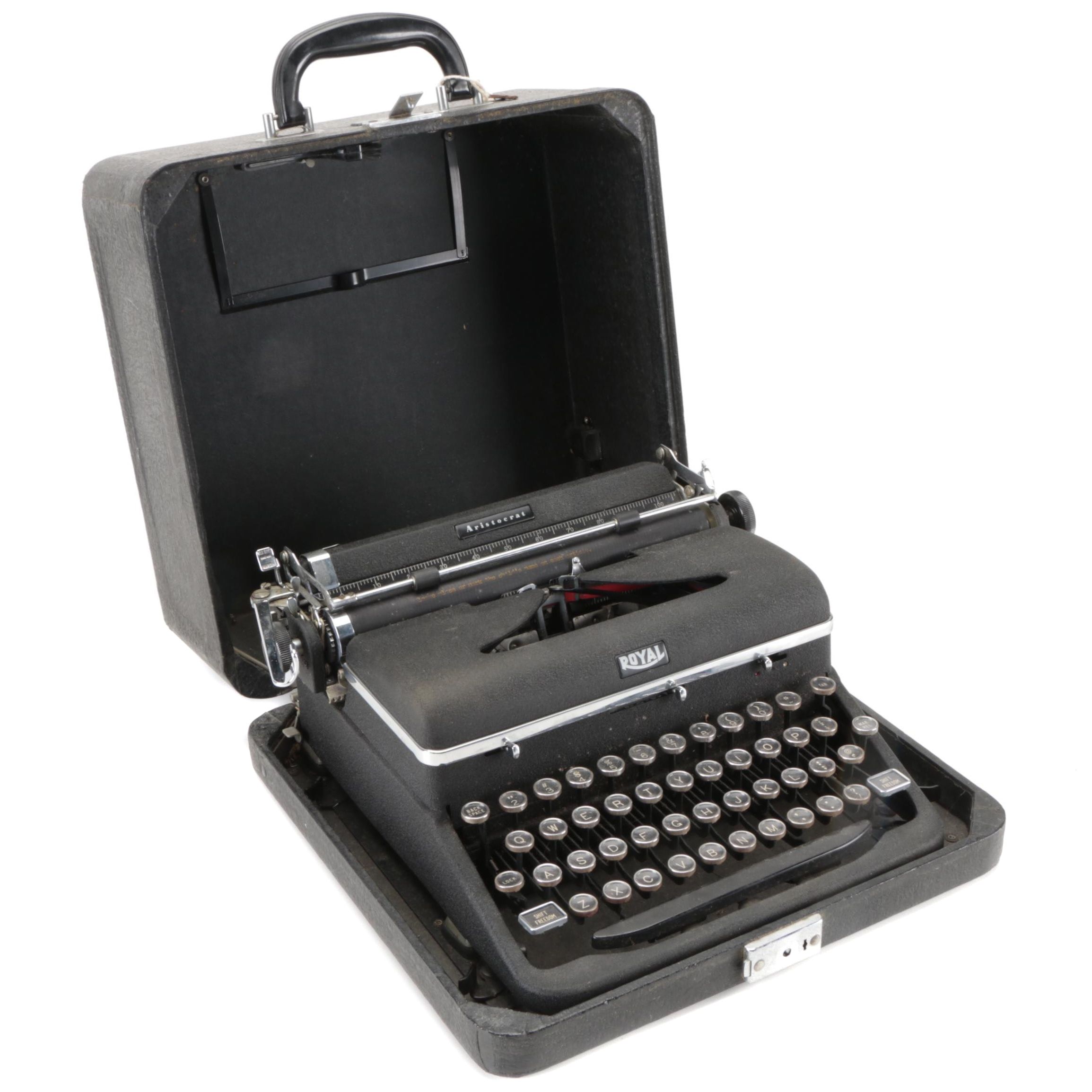 Royal Aristocrat Portable Typewriter with Case