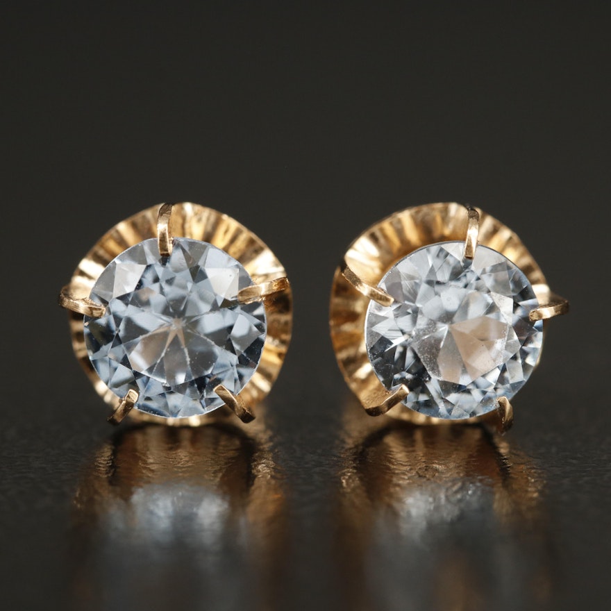 18K Spinel Stud Earrings