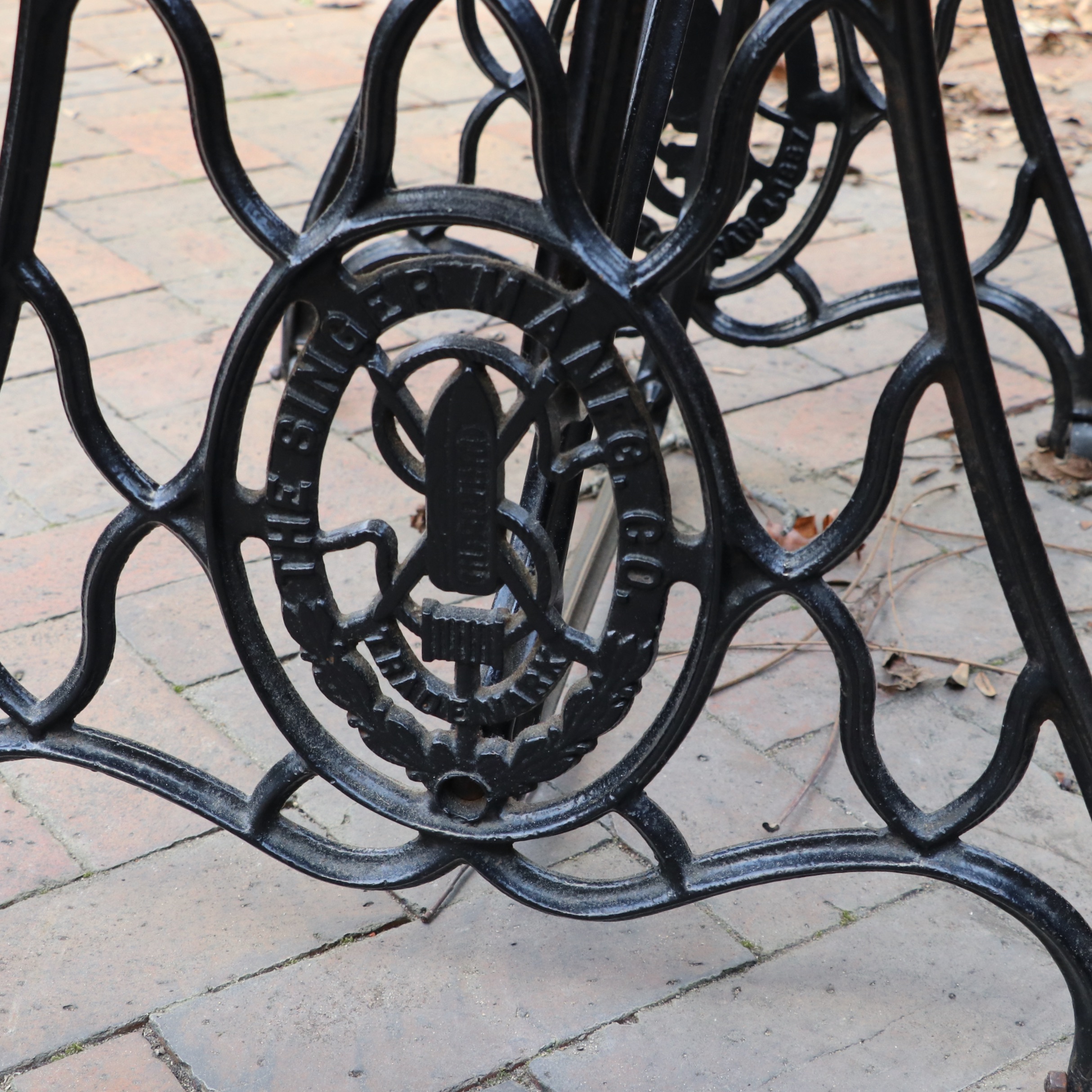 Repurposed Cast Iron Singer Sewing Base Table and Bistro Dining Chairs