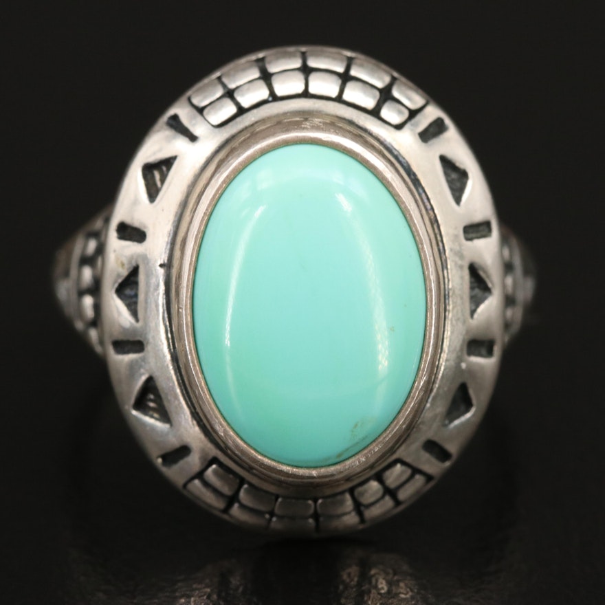 Sterling Faux Turquoise Cabochon Ring