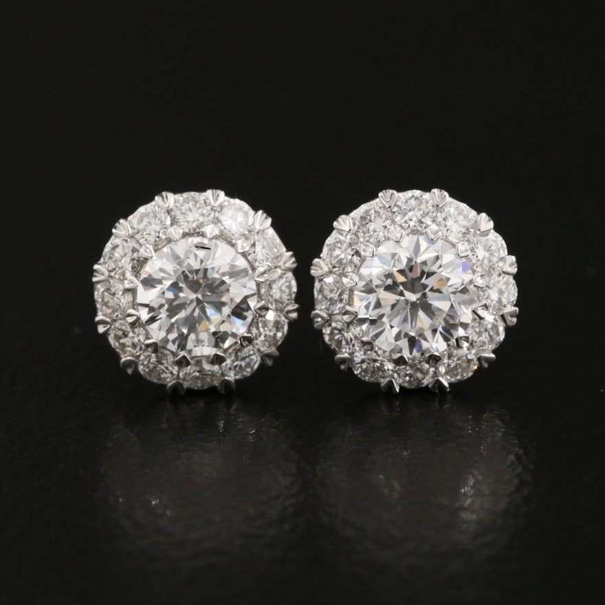 14K 1.02 CTW Diamond Cluster Earrings