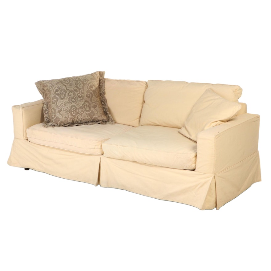 Cotton Duck Slipcovered Two-Seat Sofa