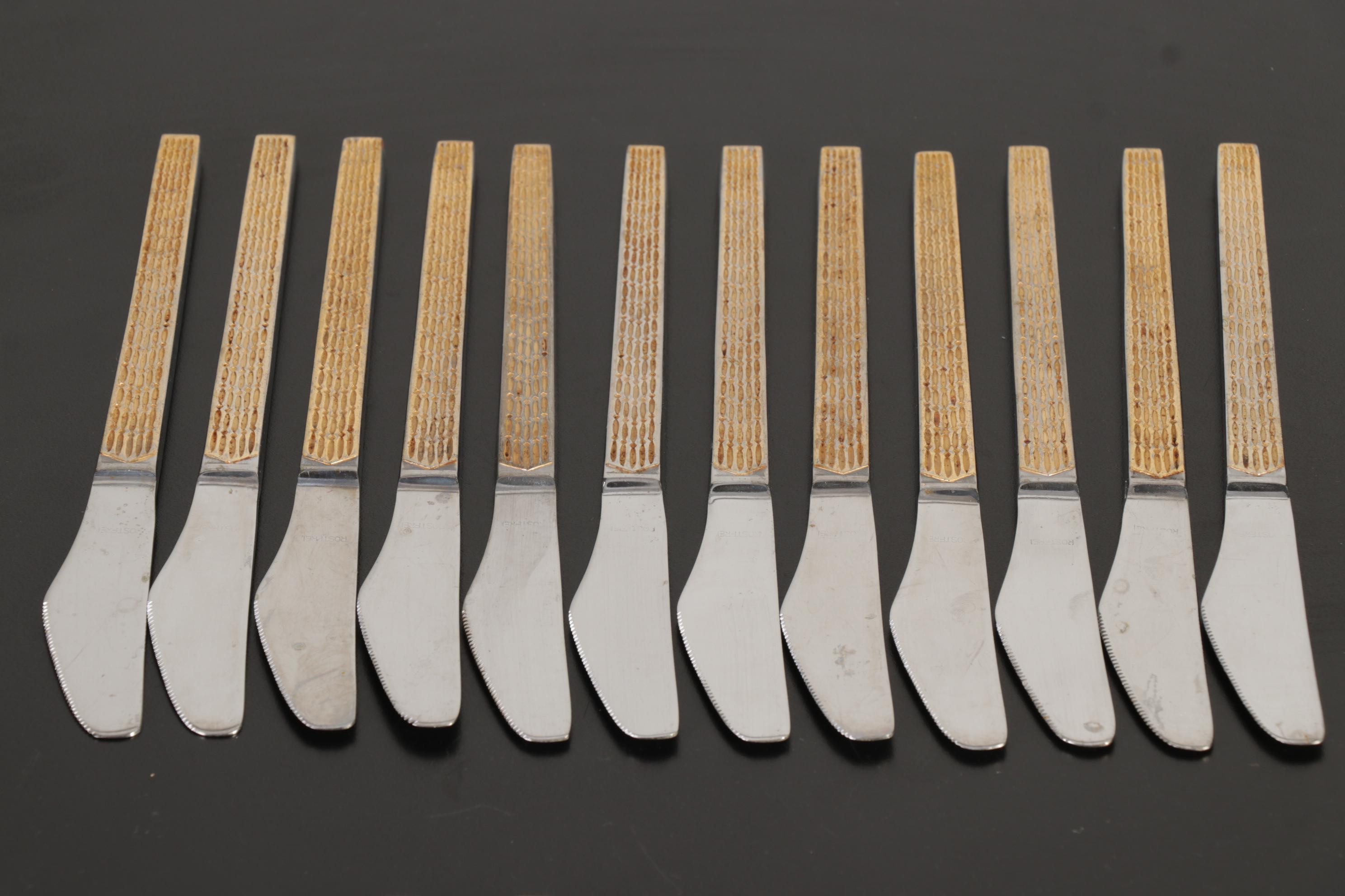 Hoogosil Solingen Stainless Steel with Gold Accent Flatware and Chest