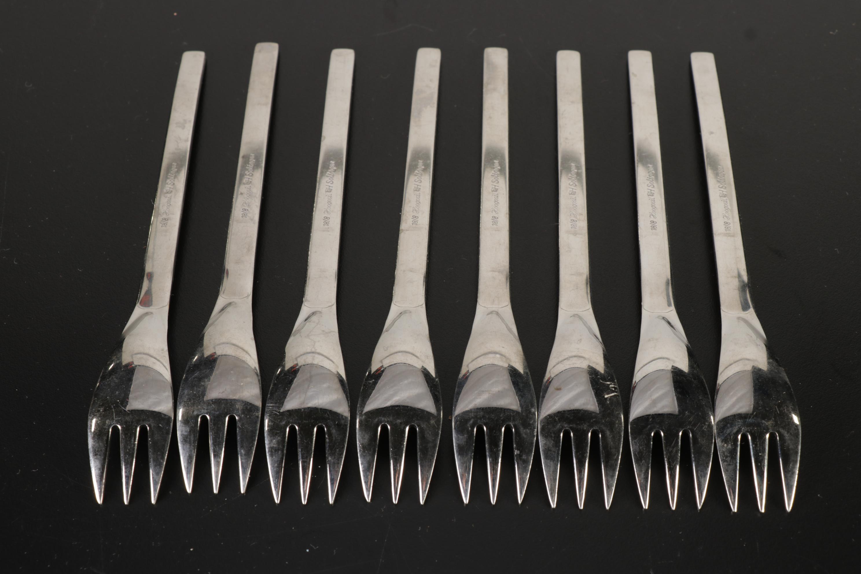 Hoogosil Solingen Stainless Steel with Gold Accent Flatware and Chest