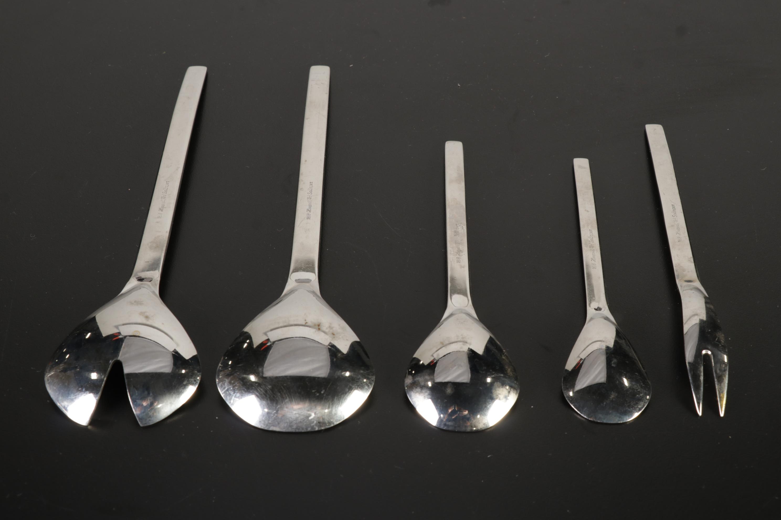 Hoogosil Solingen Stainless Steel with Gold Accent Flatware and Chest