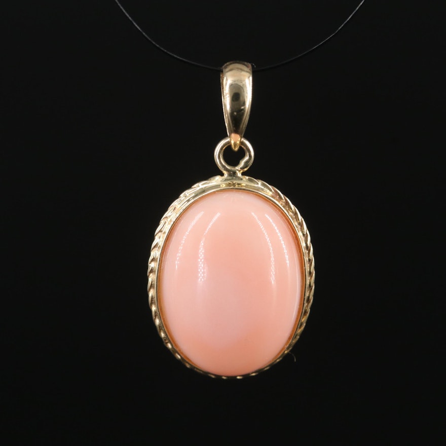 14K Coral Pendant