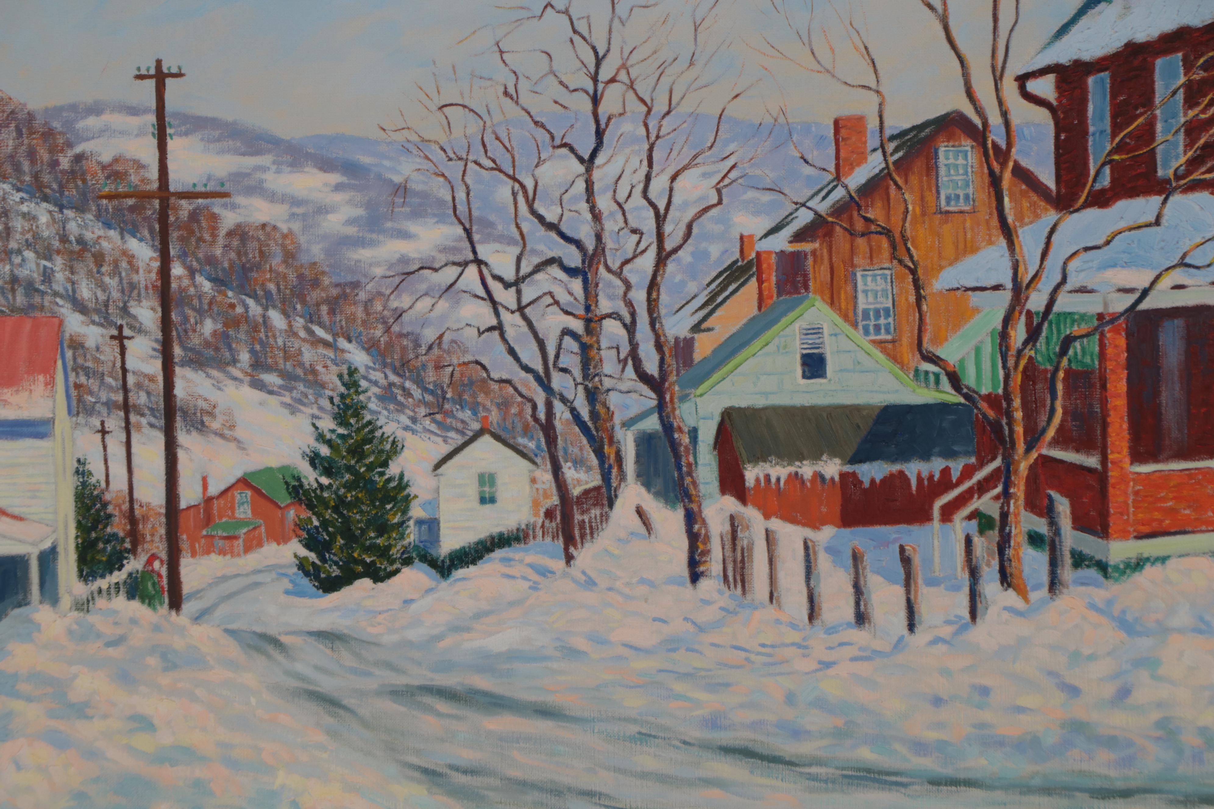 M. Morton Winter Landscape Oil Painting, 1958