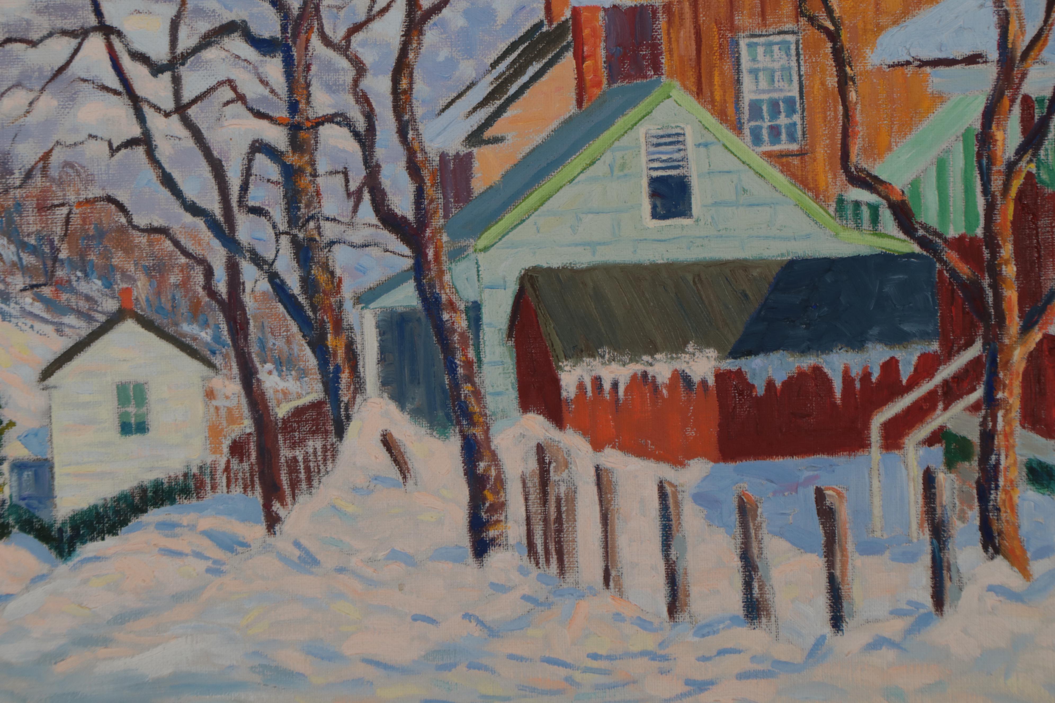 M. Morton Winter Landscape Oil Painting, 1958