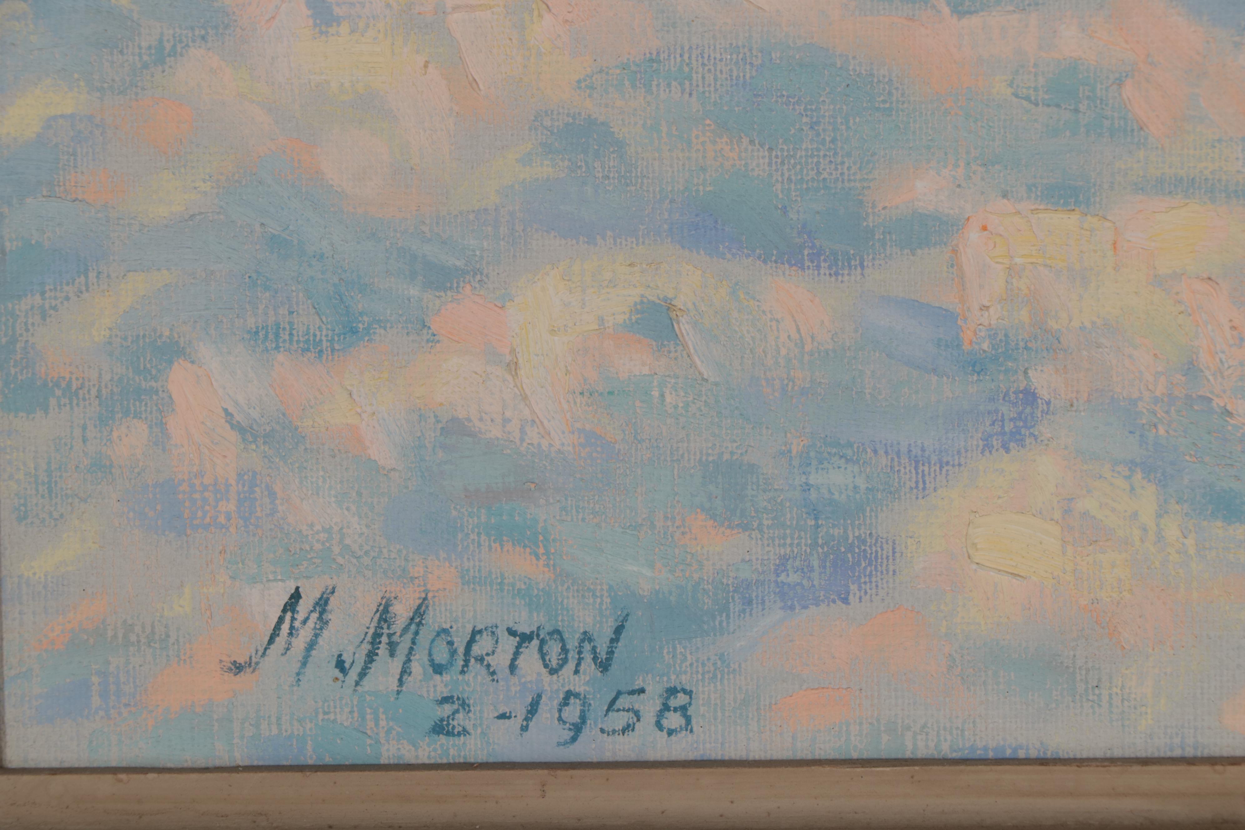 M. Morton Winter Landscape Oil Painting, 1958