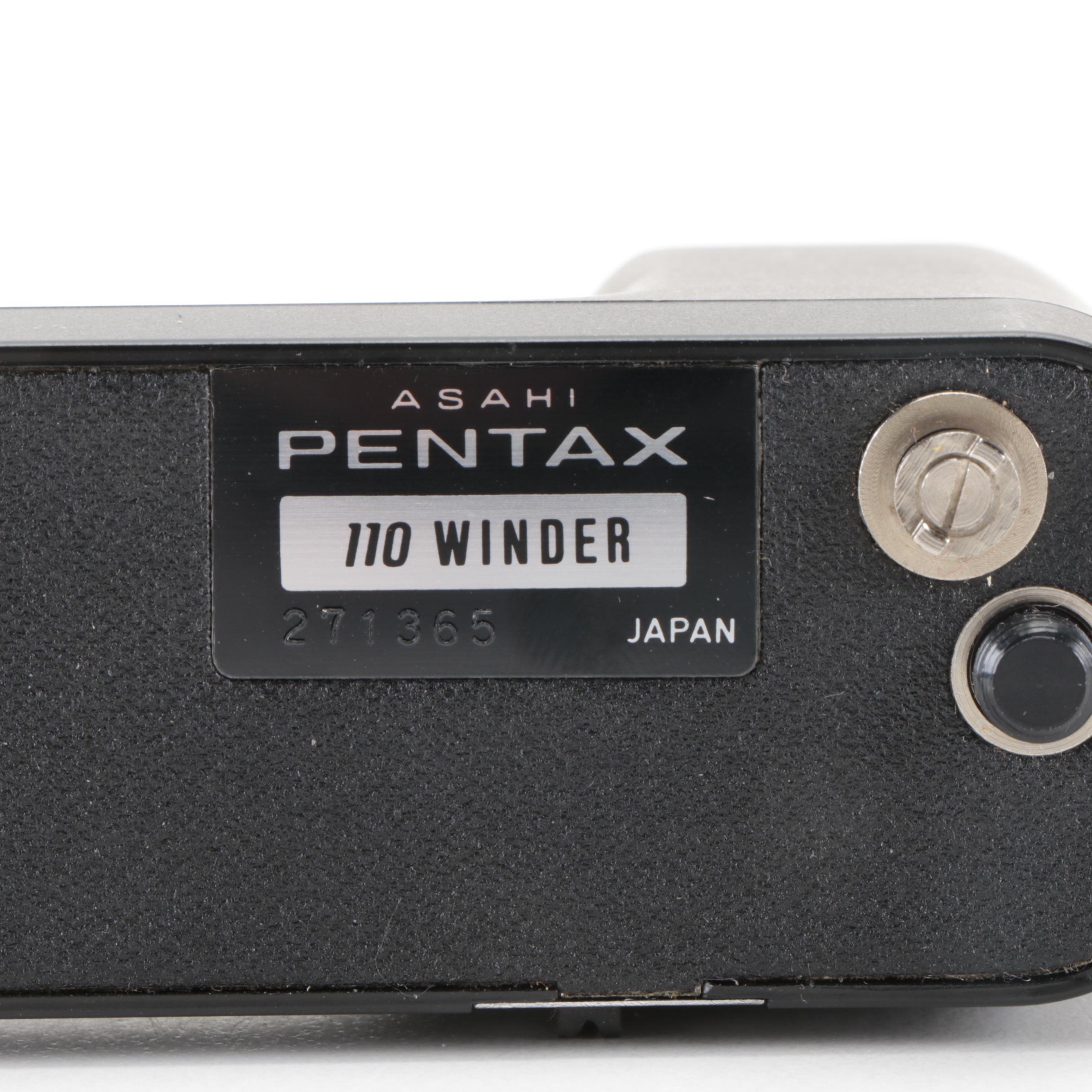 Asahi Pentax Auto 110 SLR Camera with Lenses, Flash, 1979