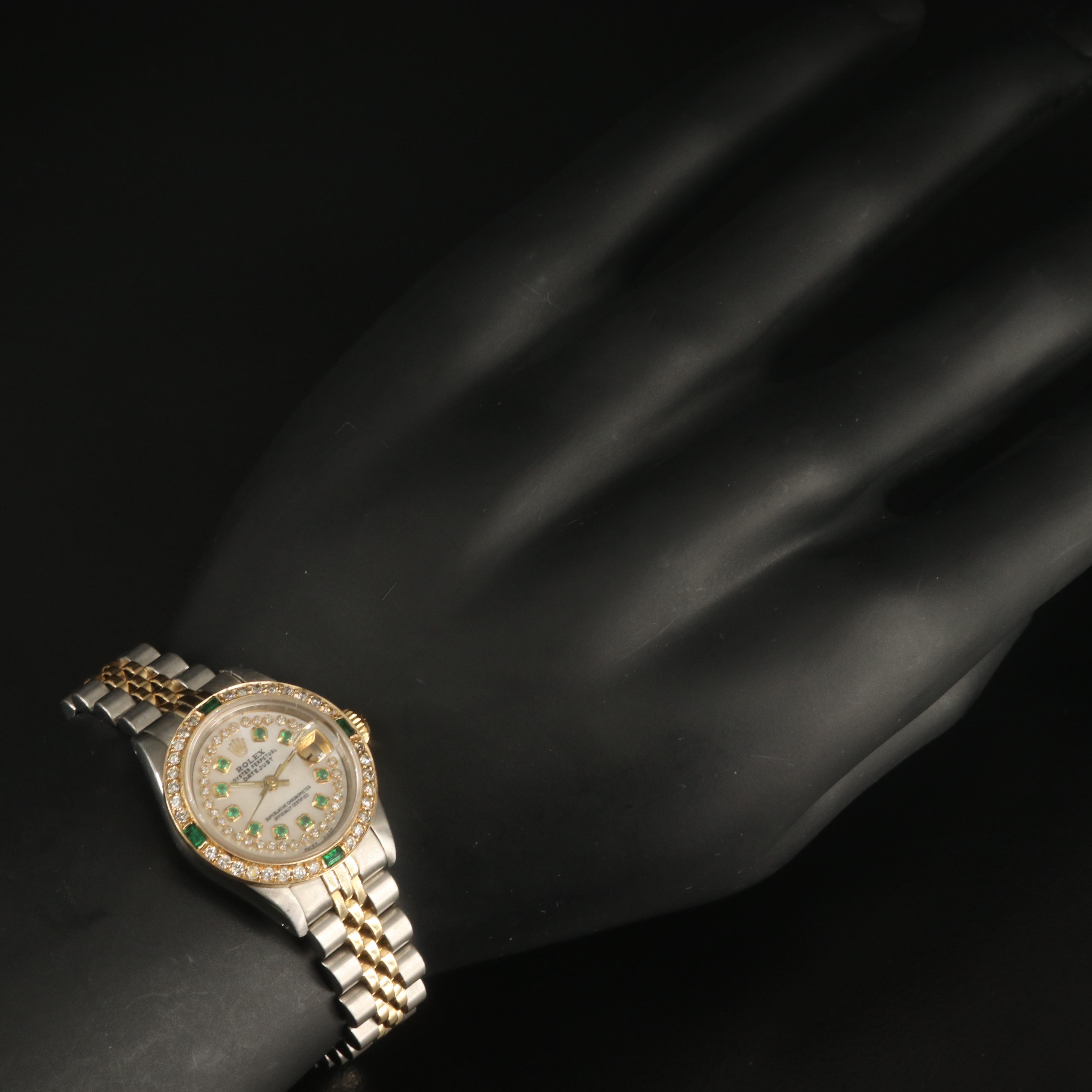 1987 - 88 Rolex Datejust Emerald and Diamond Watch