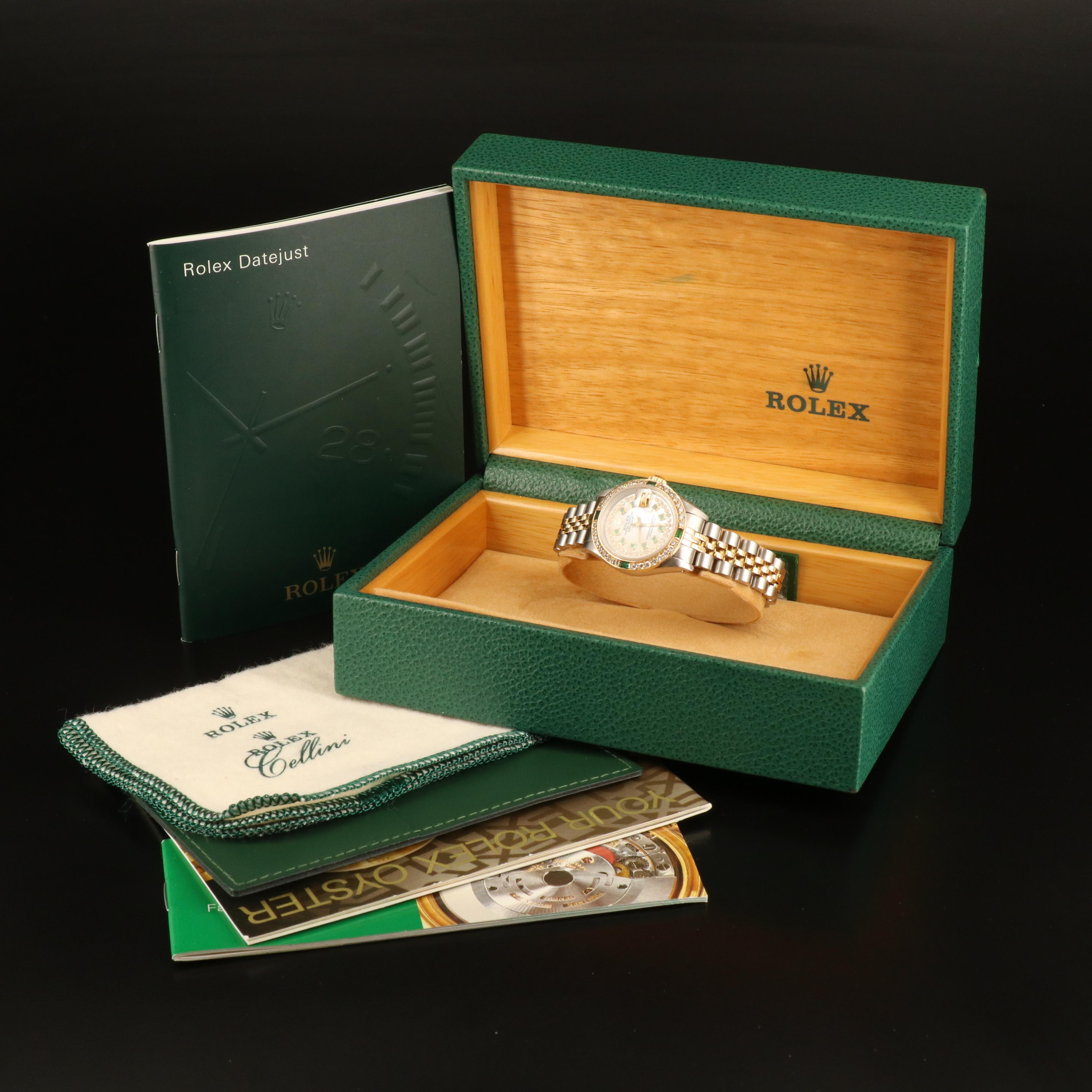 1987 - 88 Rolex Datejust Emerald and Diamond Watch