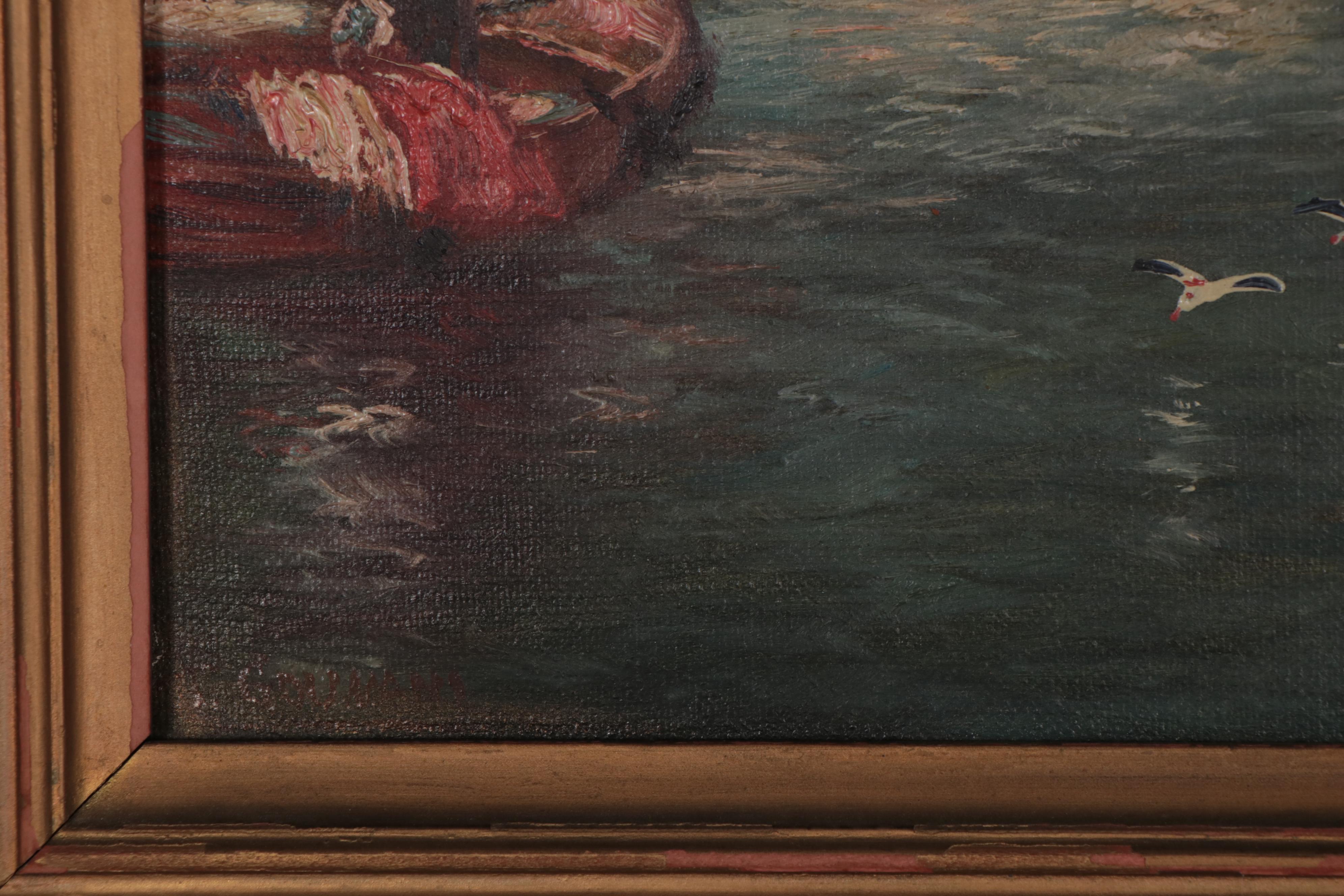 T. Gounani Oil Painting of Venice, Late 19th to Early 20th Century