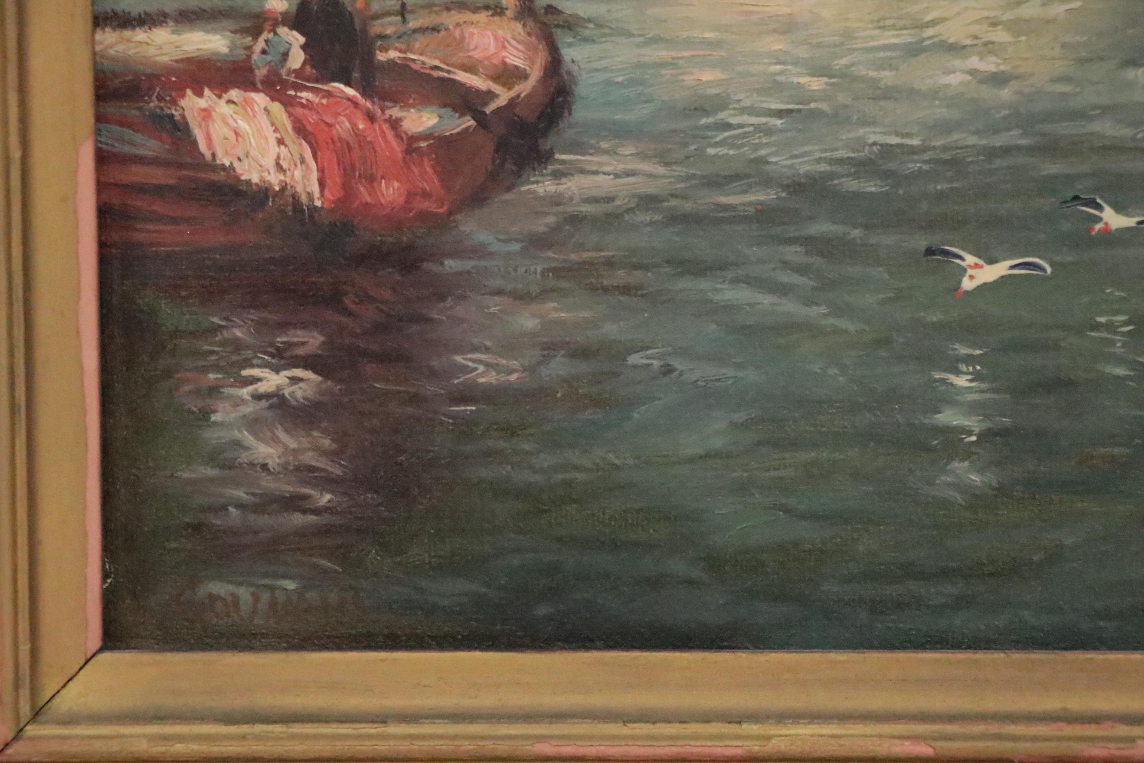 T. Gounani Oil Painting of Venice, Late 19th to Early 20th Century