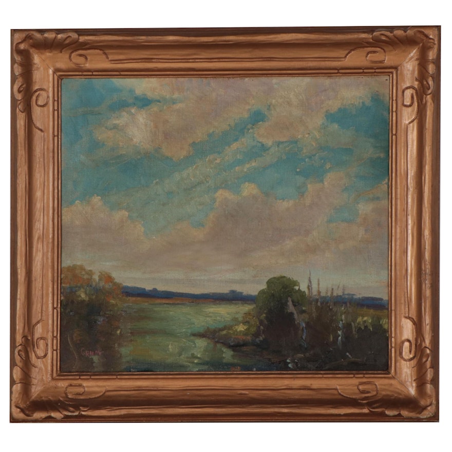 Landscape Oil Painting Attributed to David Crum