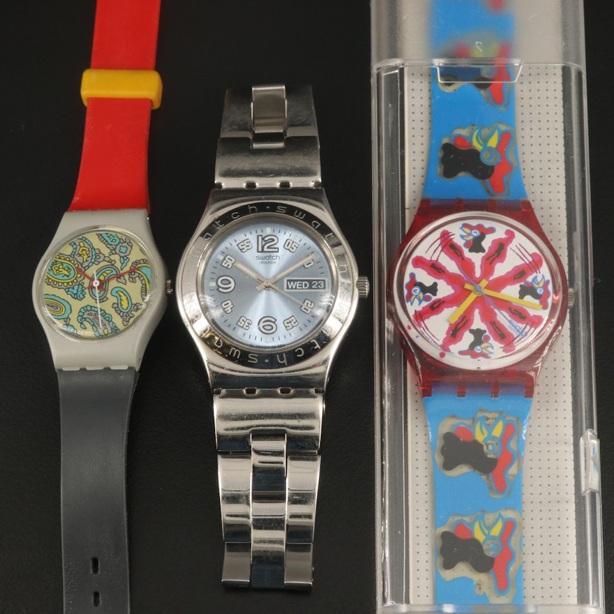 Three Swatch Quartz Wristwatches