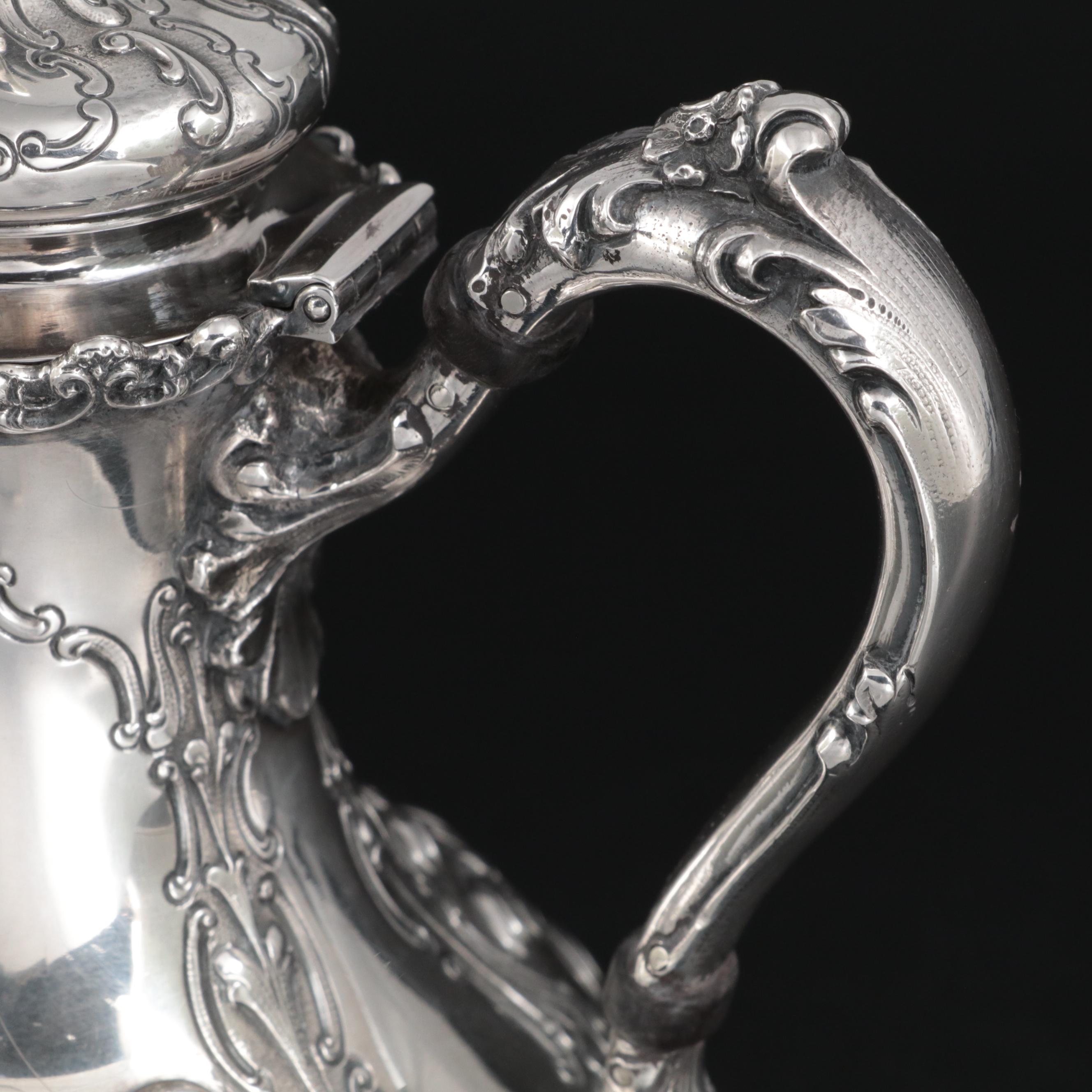 Mermod & Jaccard Louis XV Sterling Silver Coffee or Mocha Pot