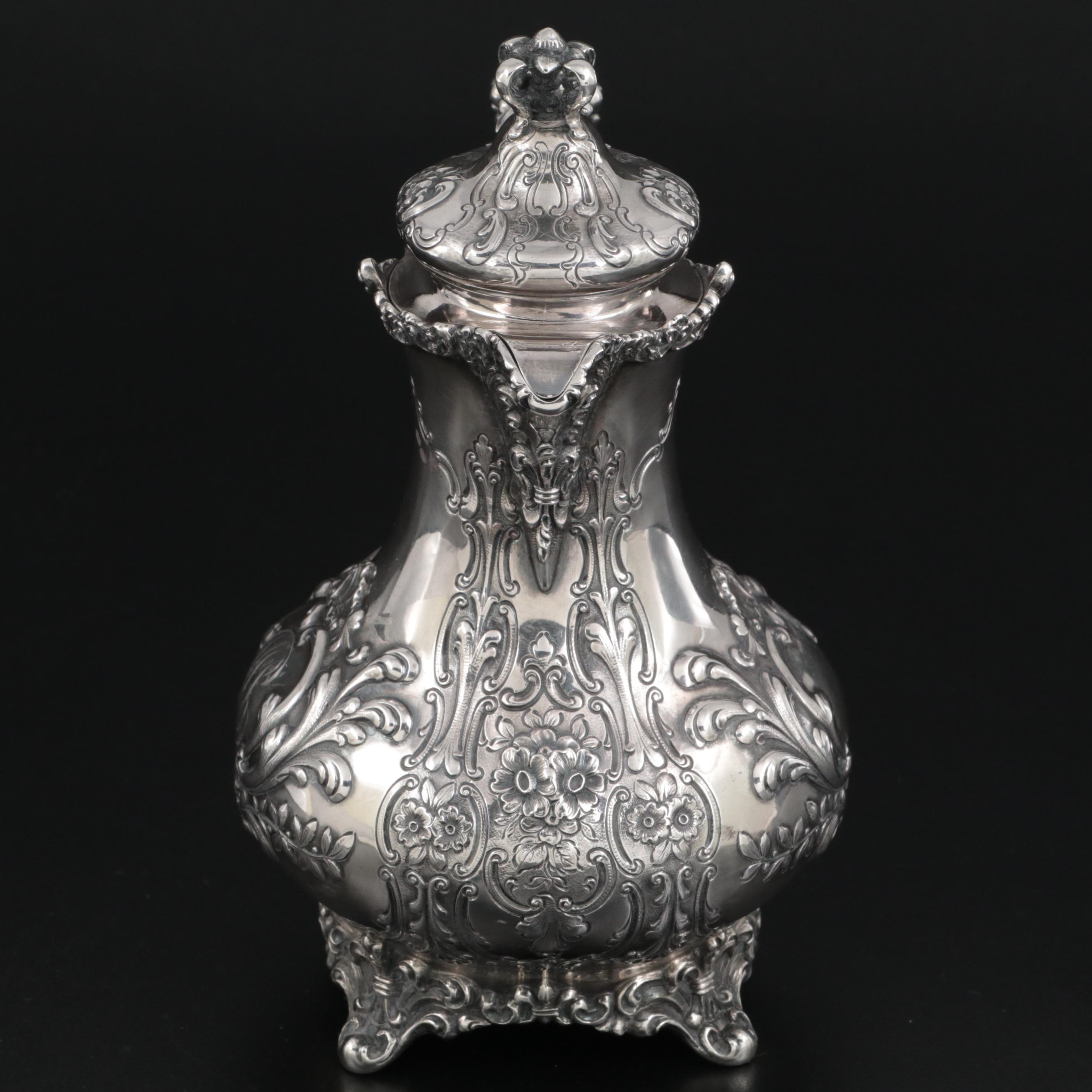 Mermod & Jaccard Louis XV Sterling Silver Coffee or Mocha Pot