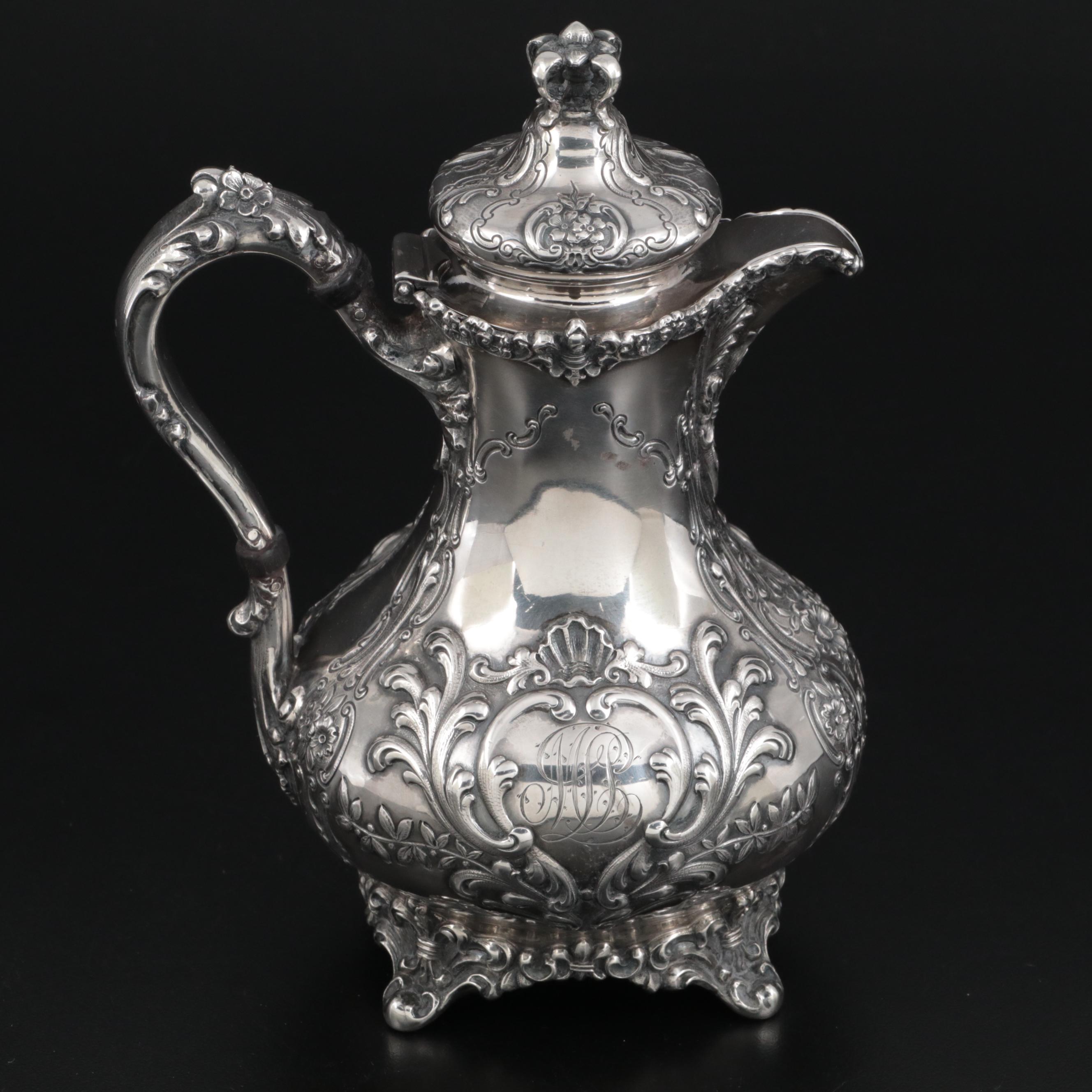 Mermod & Jaccard Louis XV Sterling Silver Coffee or Mocha Pot