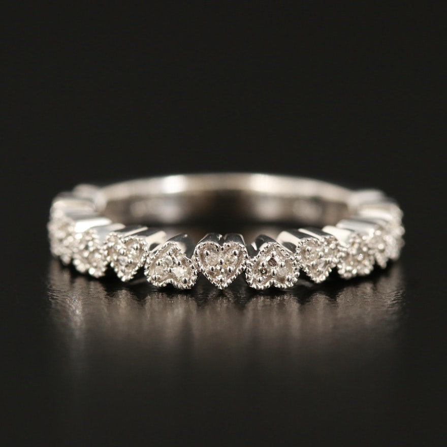 Sterling Diamond Heart Band