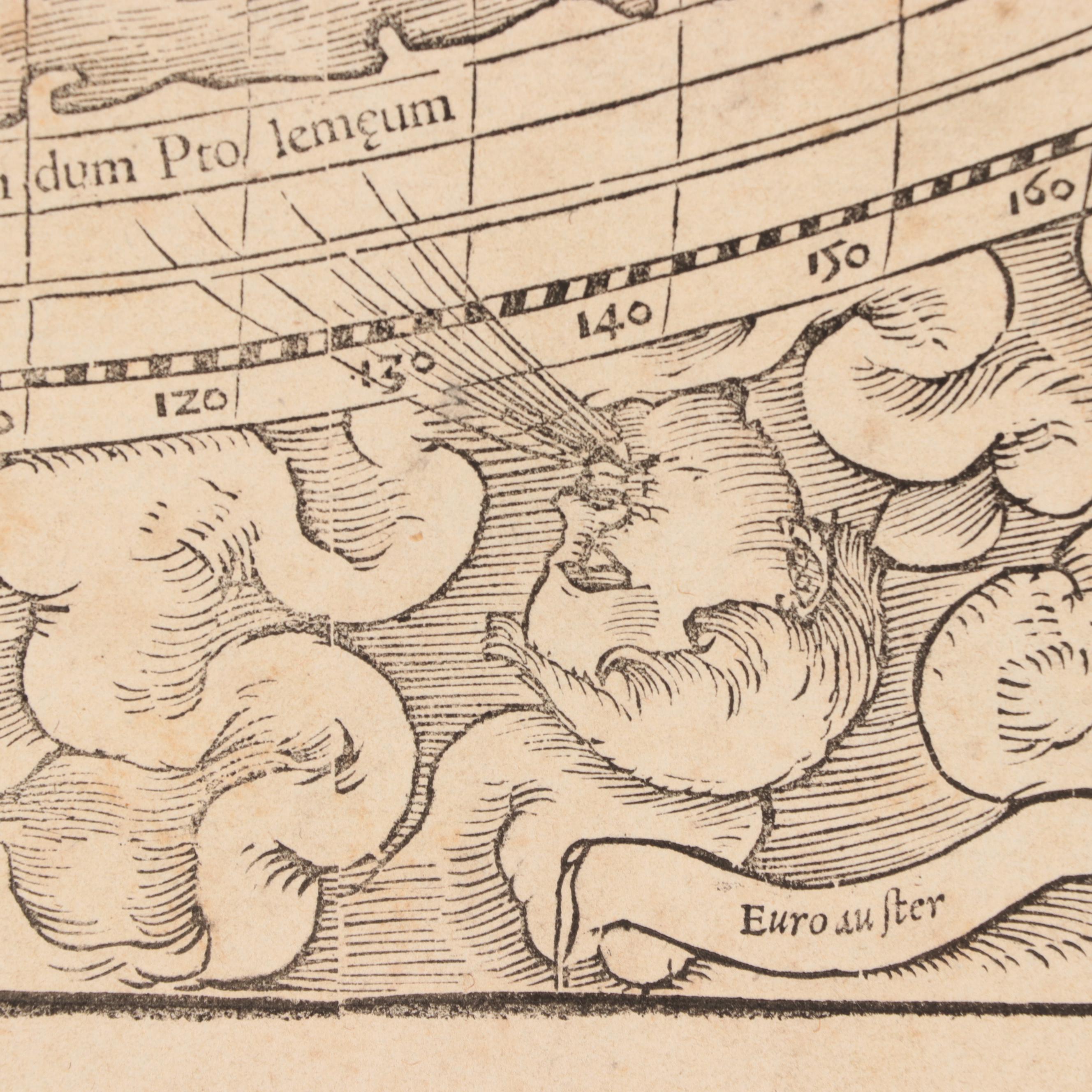 Sebastian Münster Woodcut Map "Typus Orbis Ptol. Descriptus," 1552