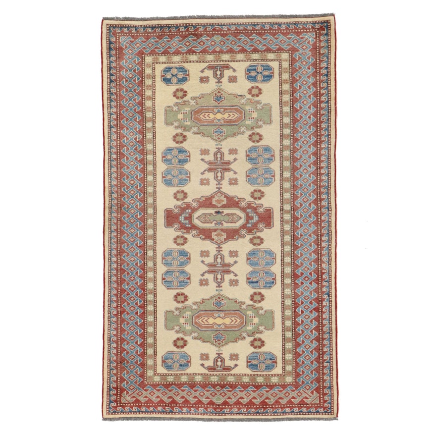 3'4 x 5'8 Hand-Knotted Afghan Kazak Area Rug