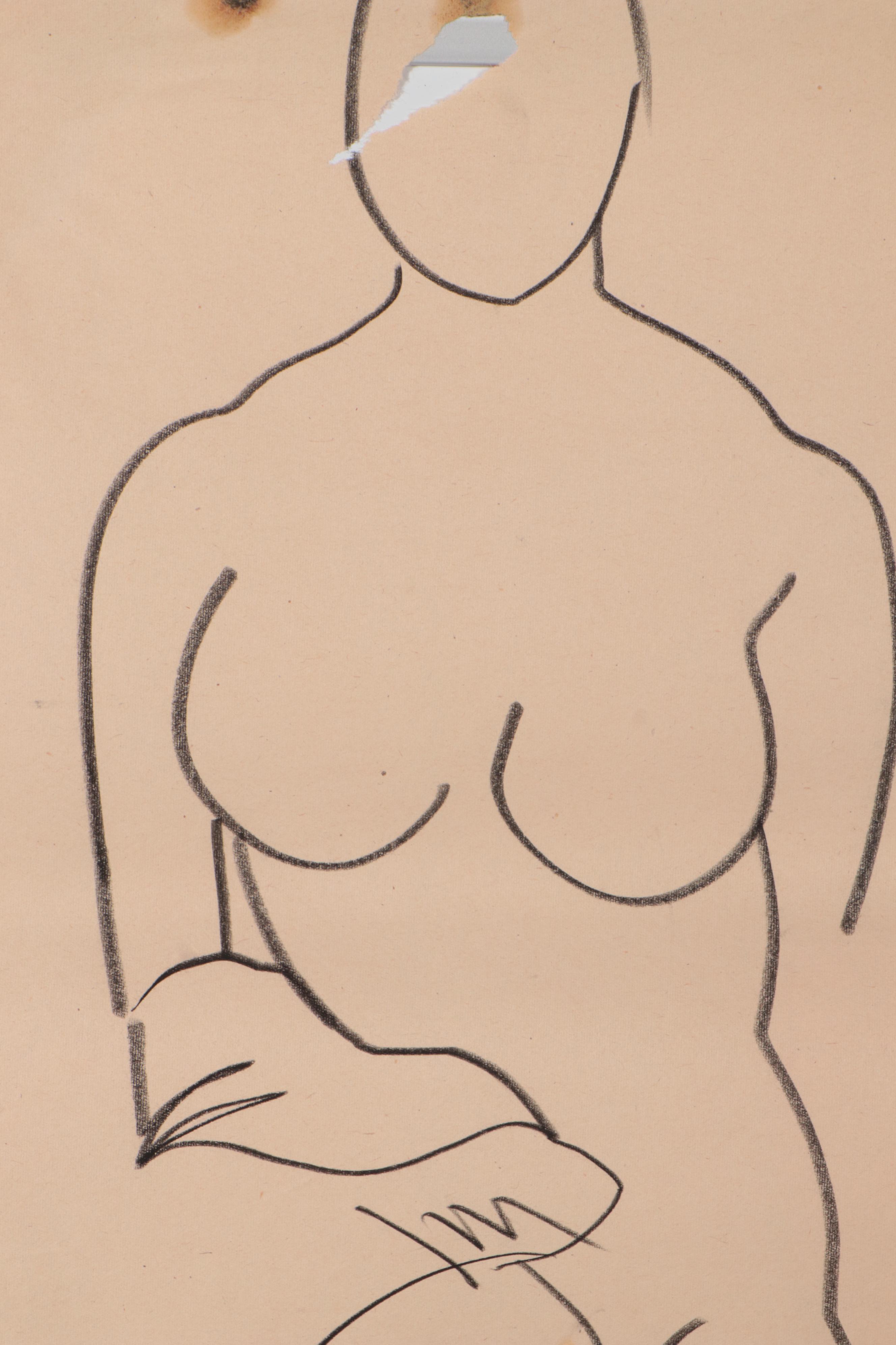 Dimitri Grachis Figural Graphite Drawings, Circa 1950