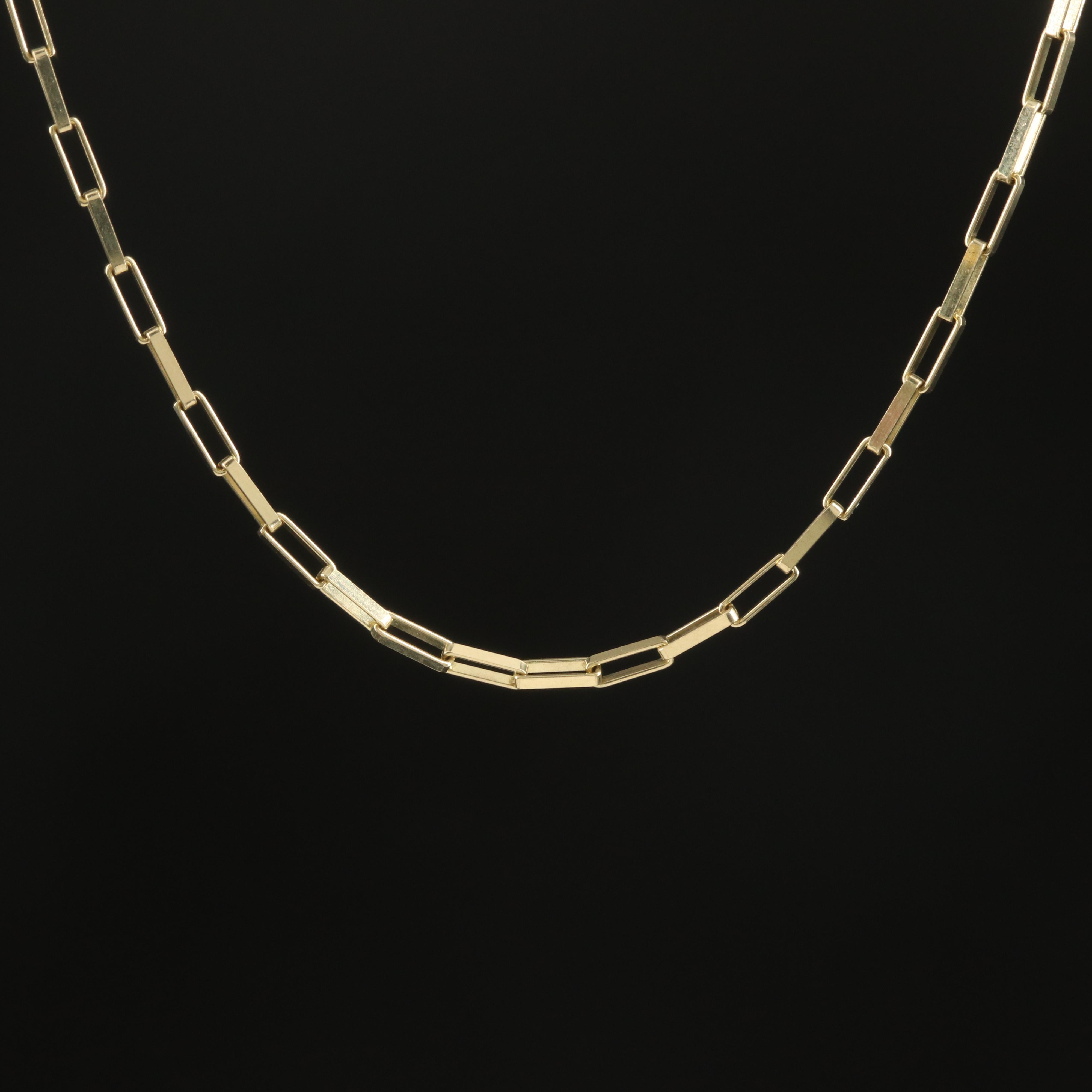 10K Elongated Box Chain Necklace