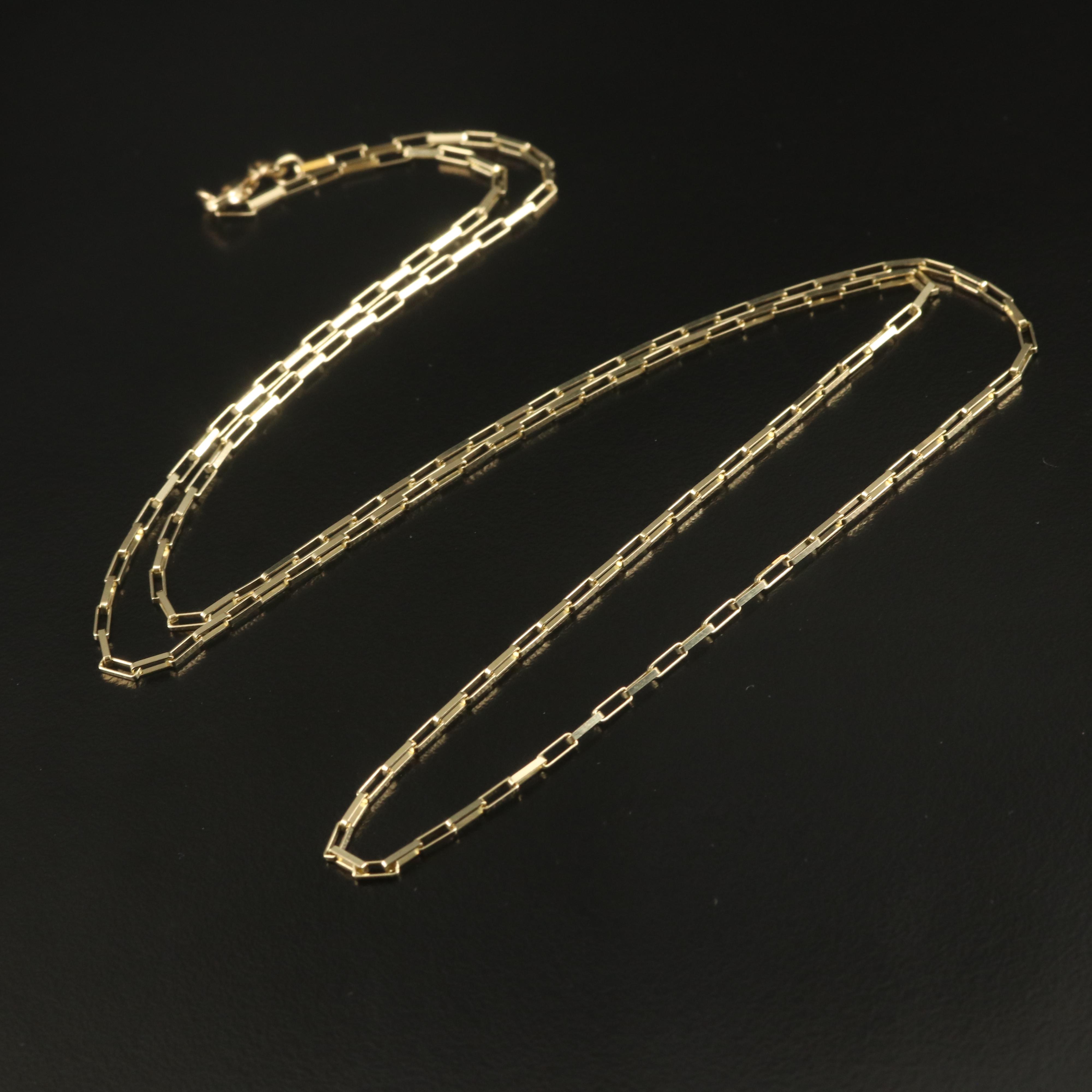 10K Elongated Box Chain Necklace