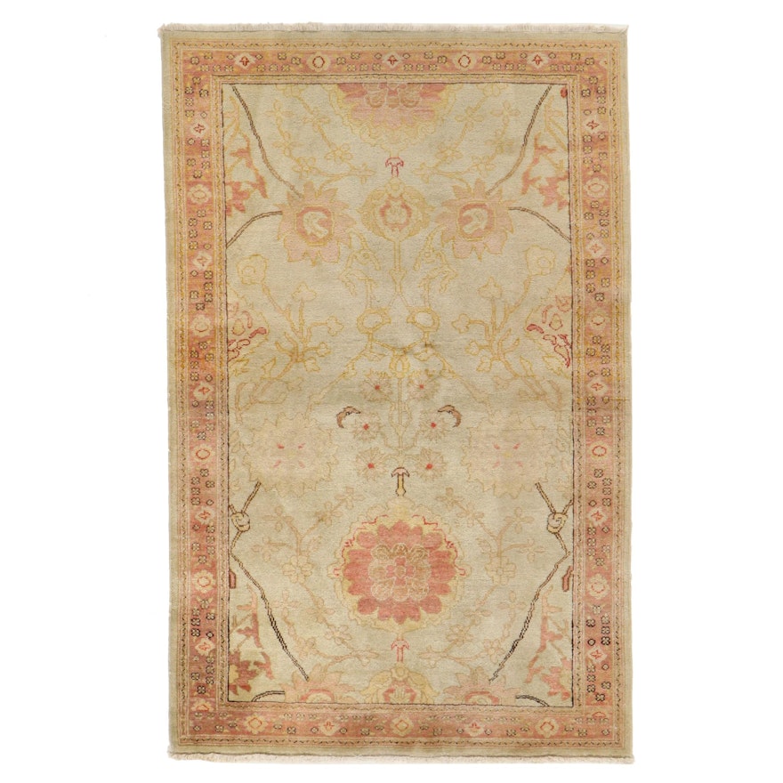 3'10 x 6'3 Hand-Knotted Indo-Turkish Oushak Area Rug