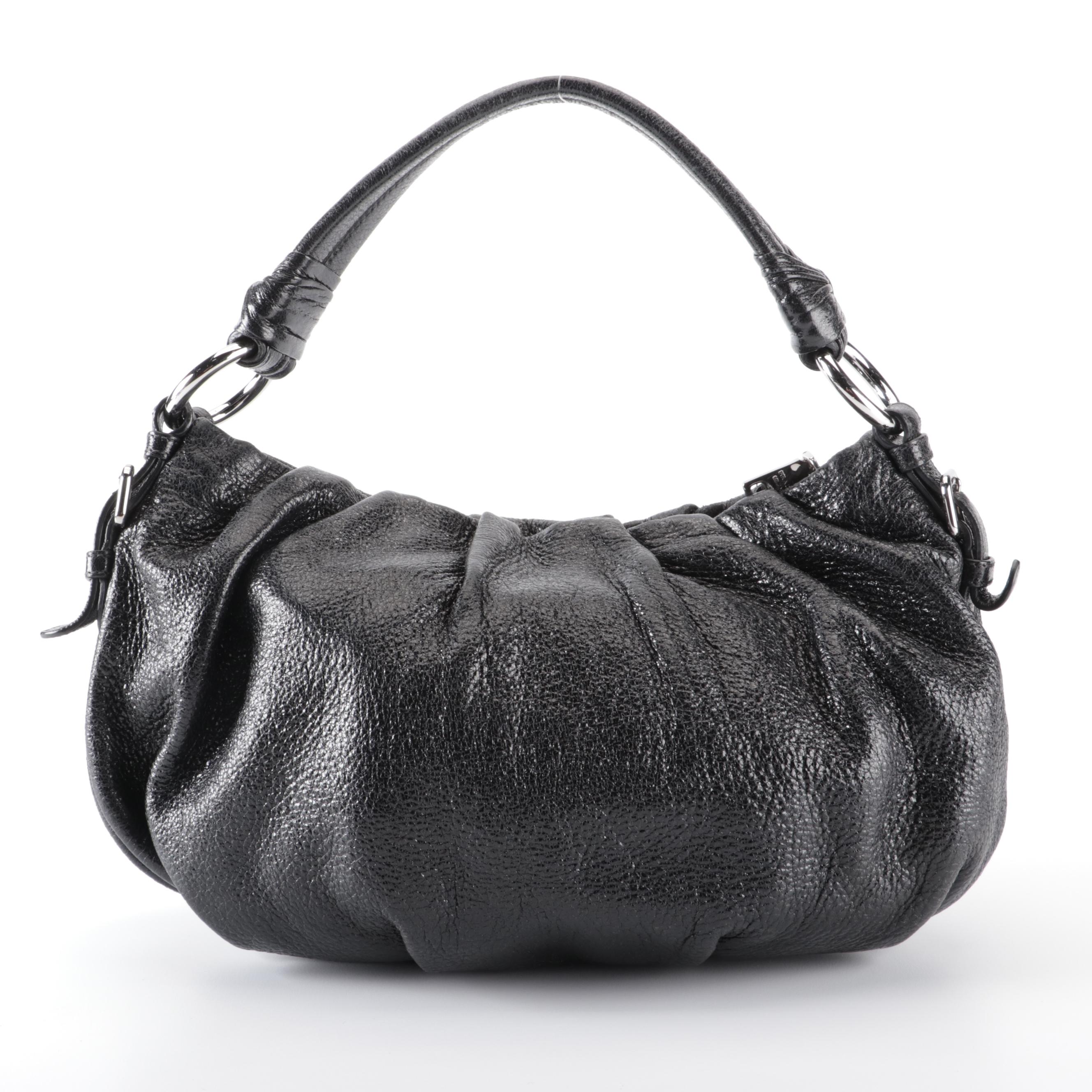Prada Shoulder Bag in Black Cervo Lux Leather