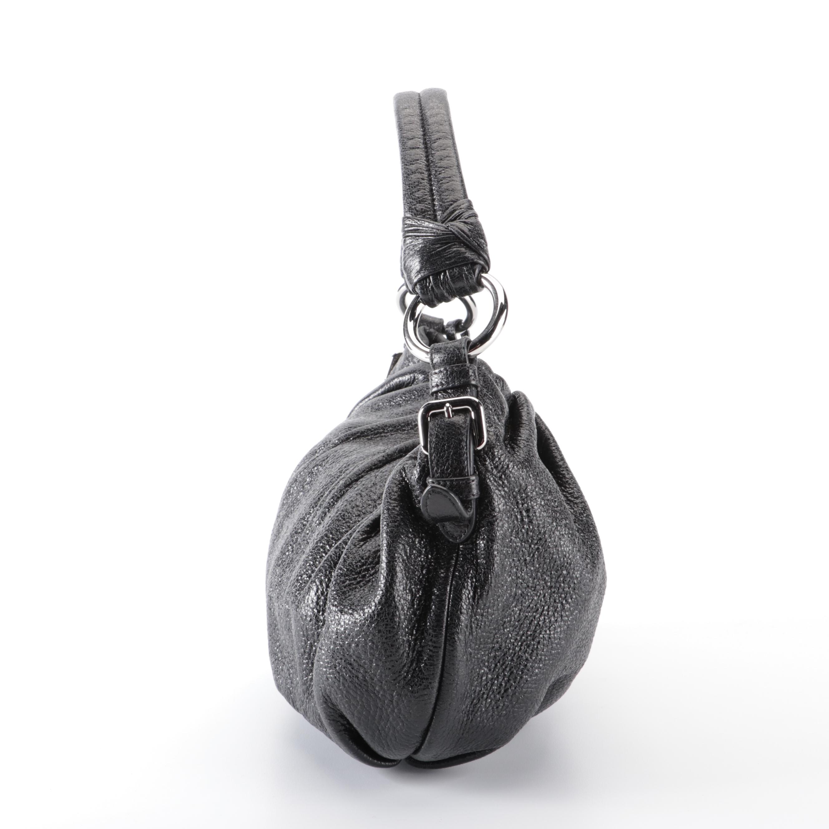 Prada Shoulder Bag in Black Cervo Lux Leather