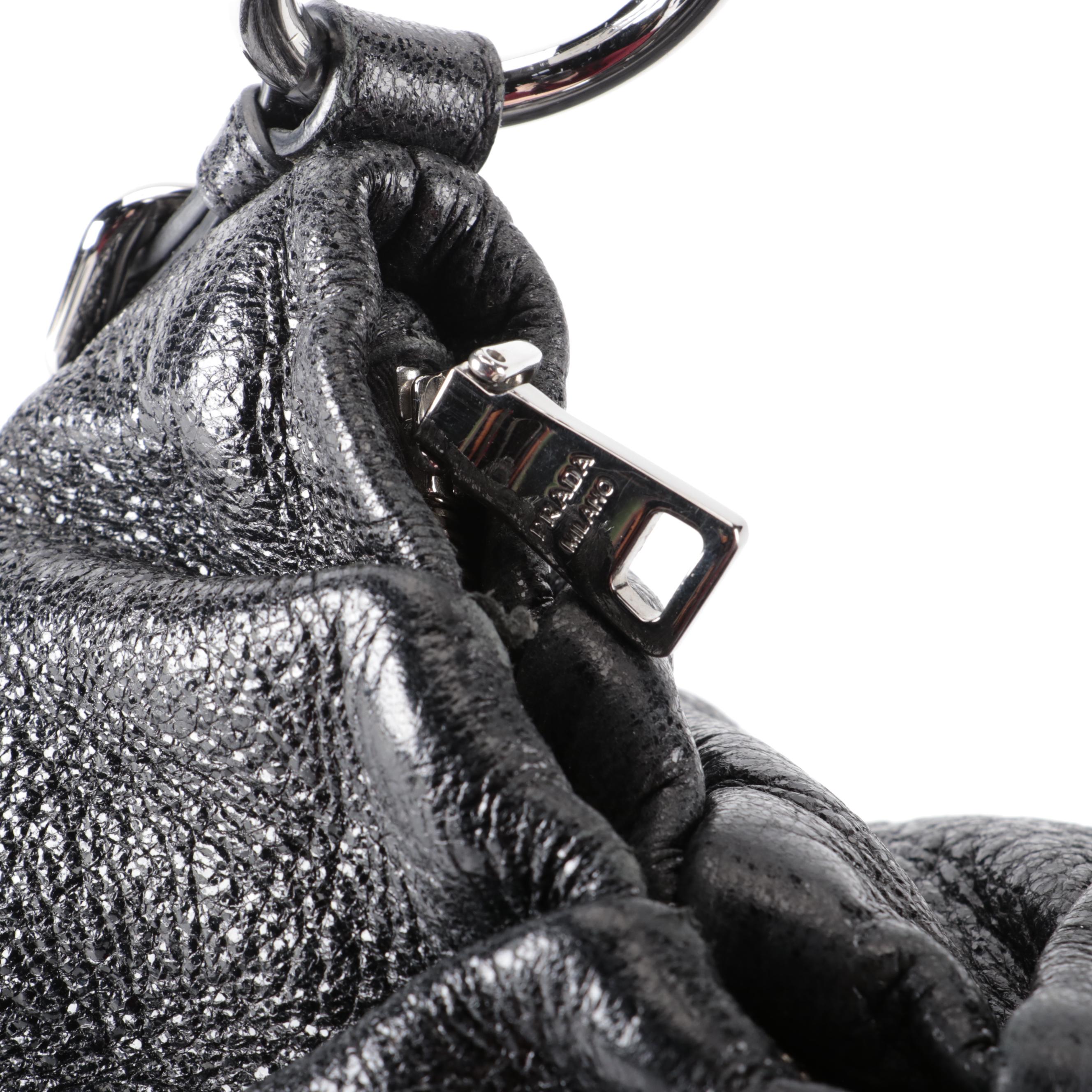 Prada Shoulder Bag in Black Cervo Lux Leather