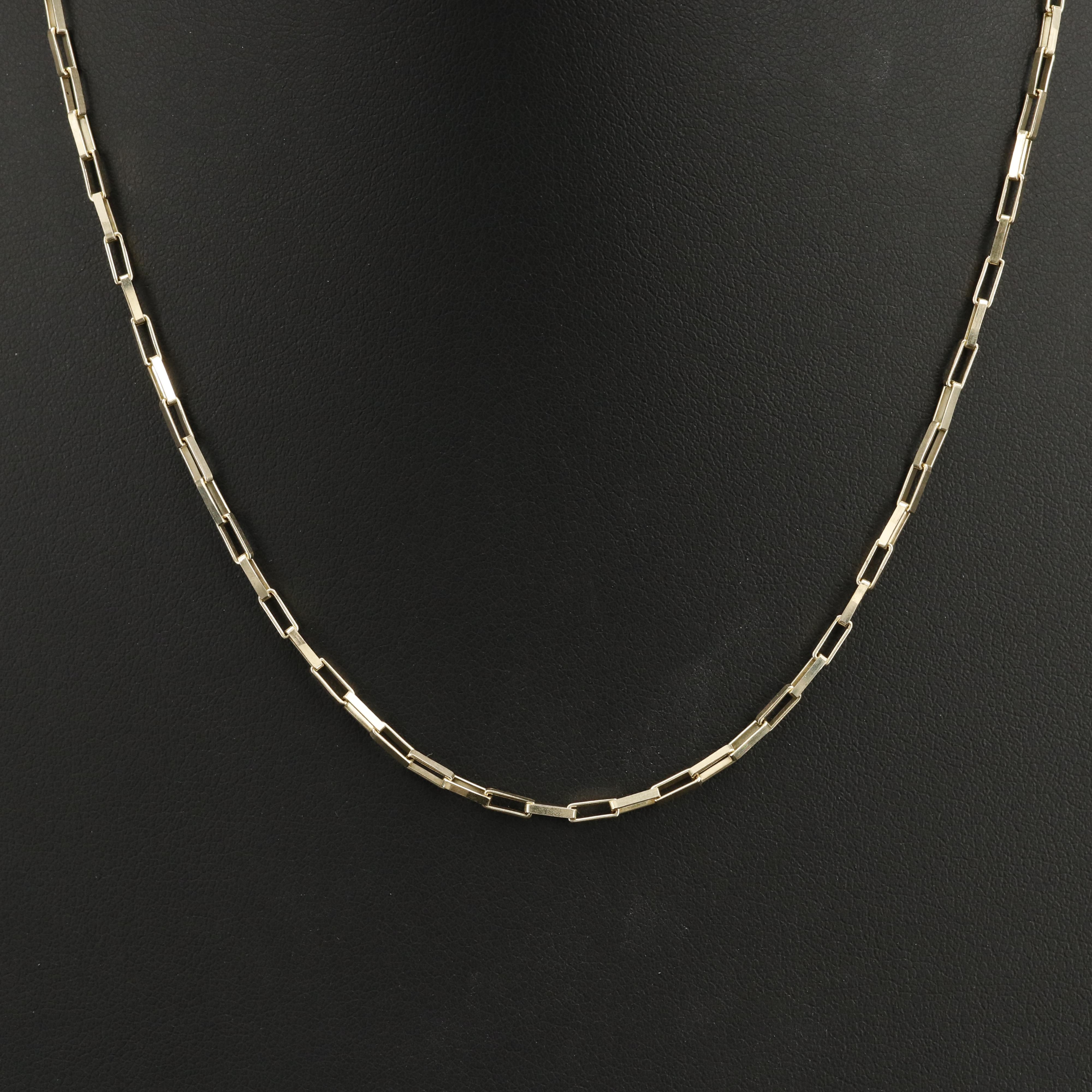 10K Elongated Box Chain Necklace