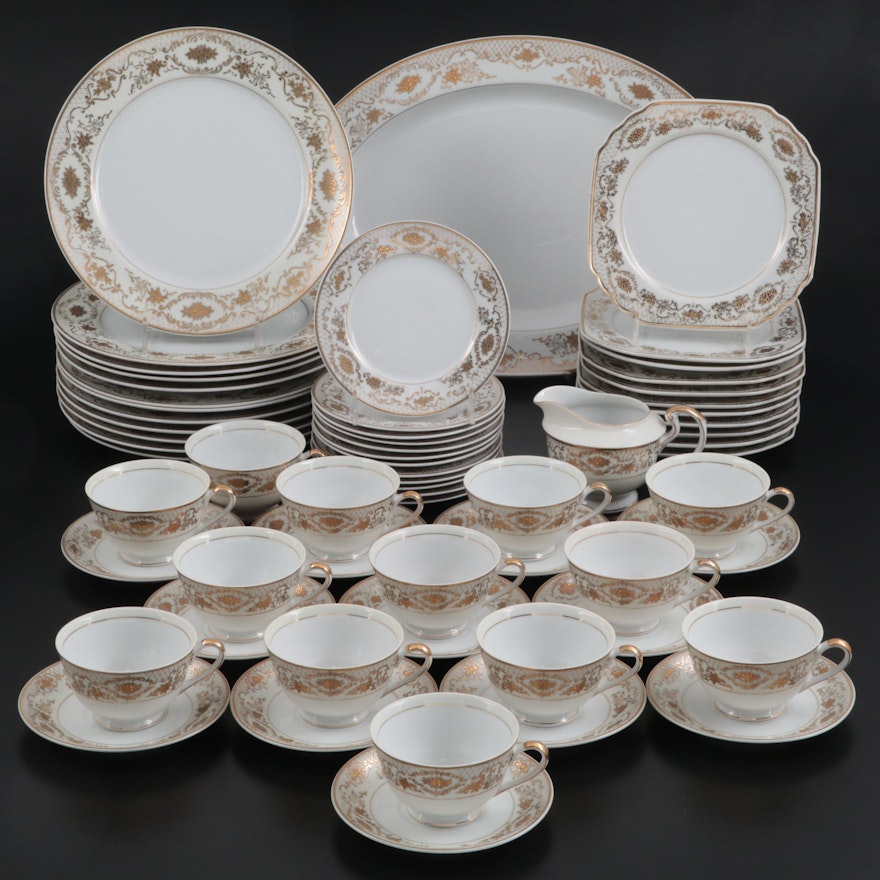 Gold Coast China Gold Rimmed Dinnerware and Serving Accessories